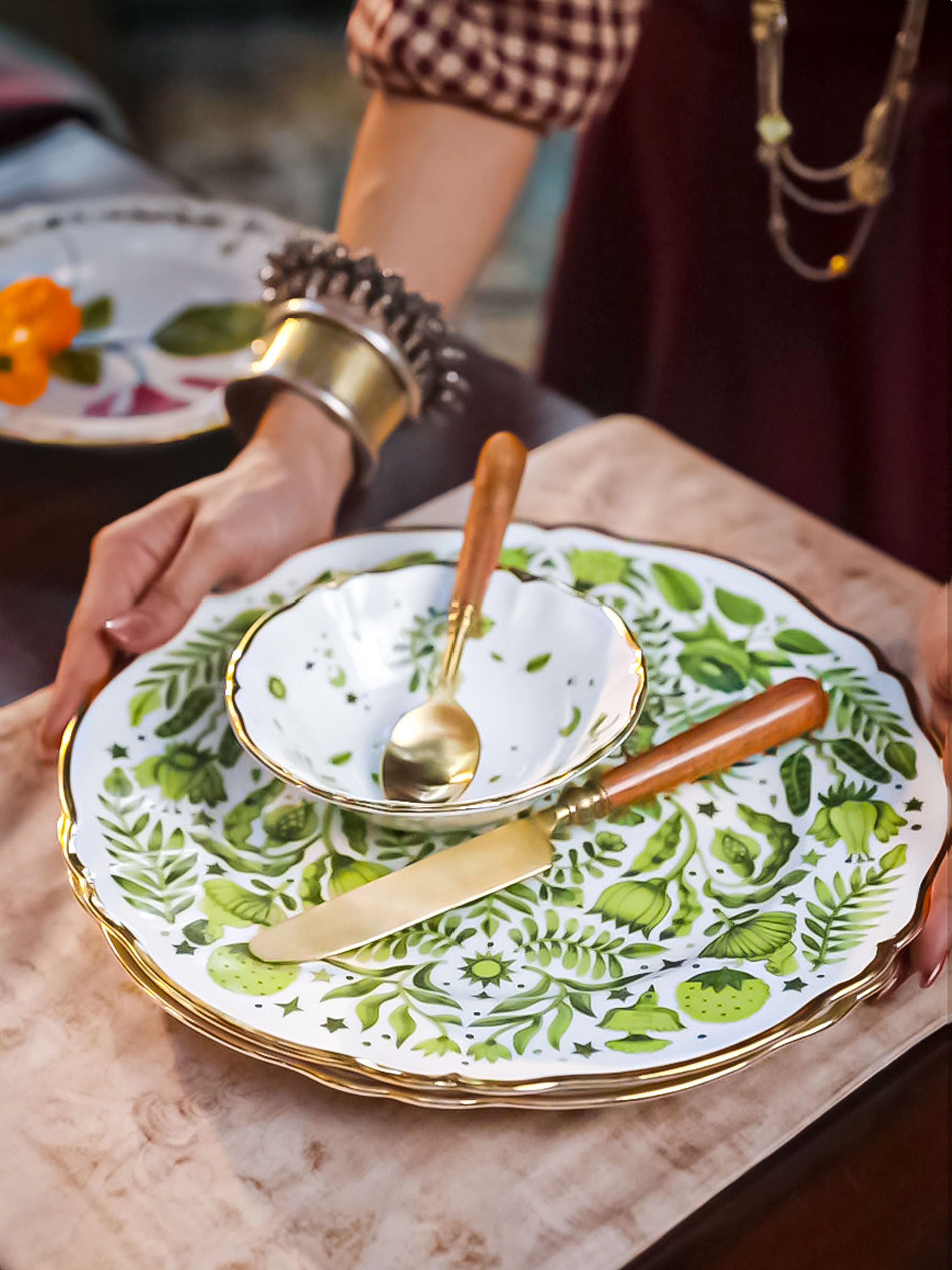 All Over Green Platter