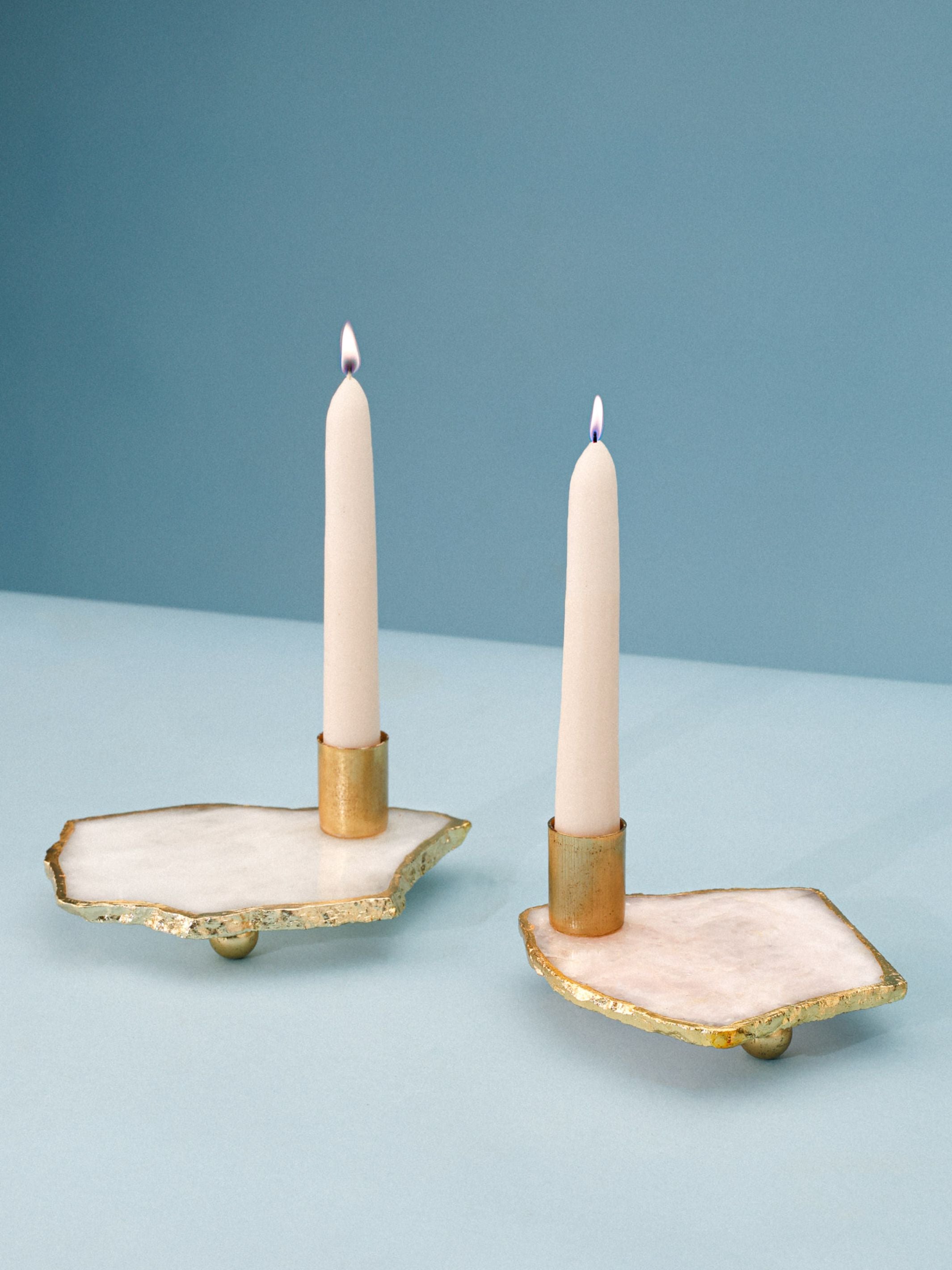 Taper Candle Holder - Semi Precious Stone