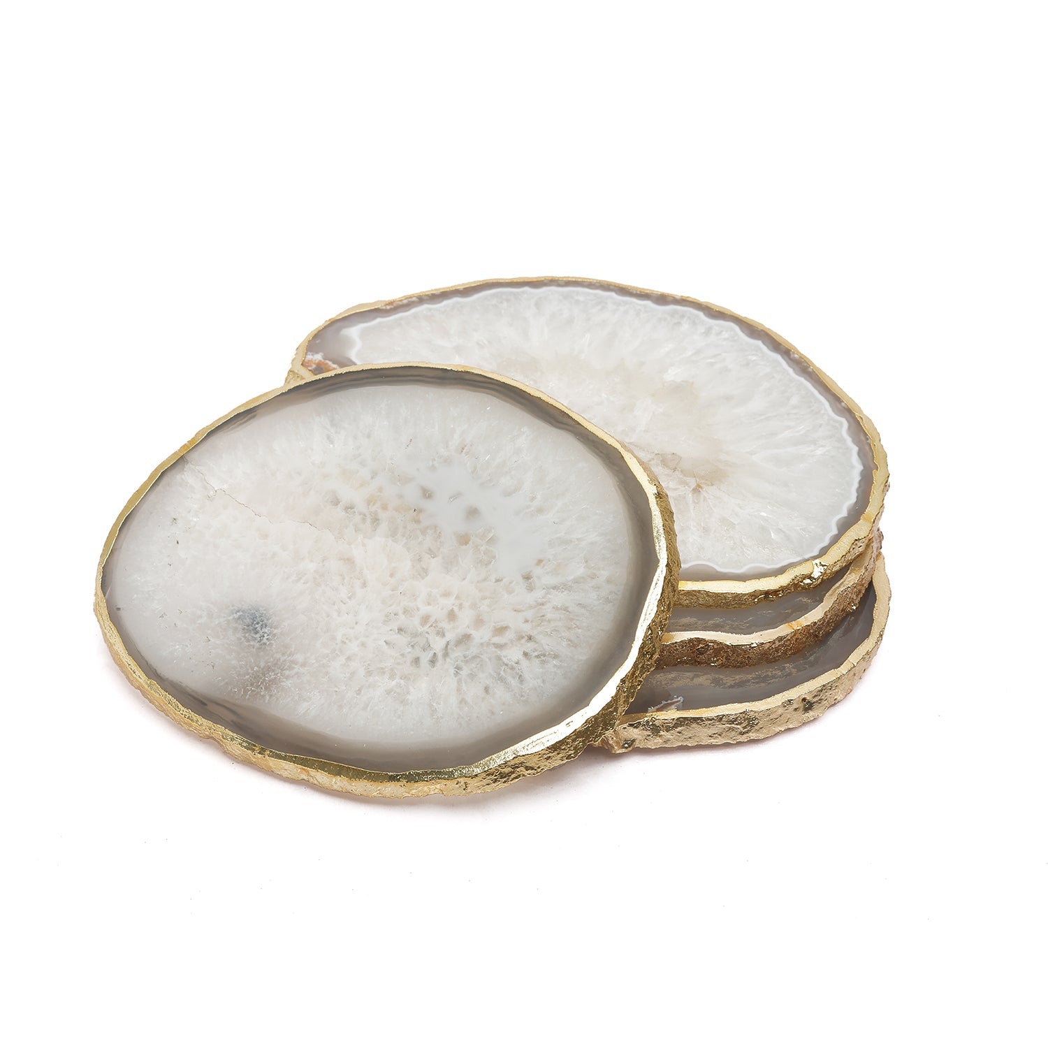 Semi Precious Coasters Set of 4 - Natural Agate