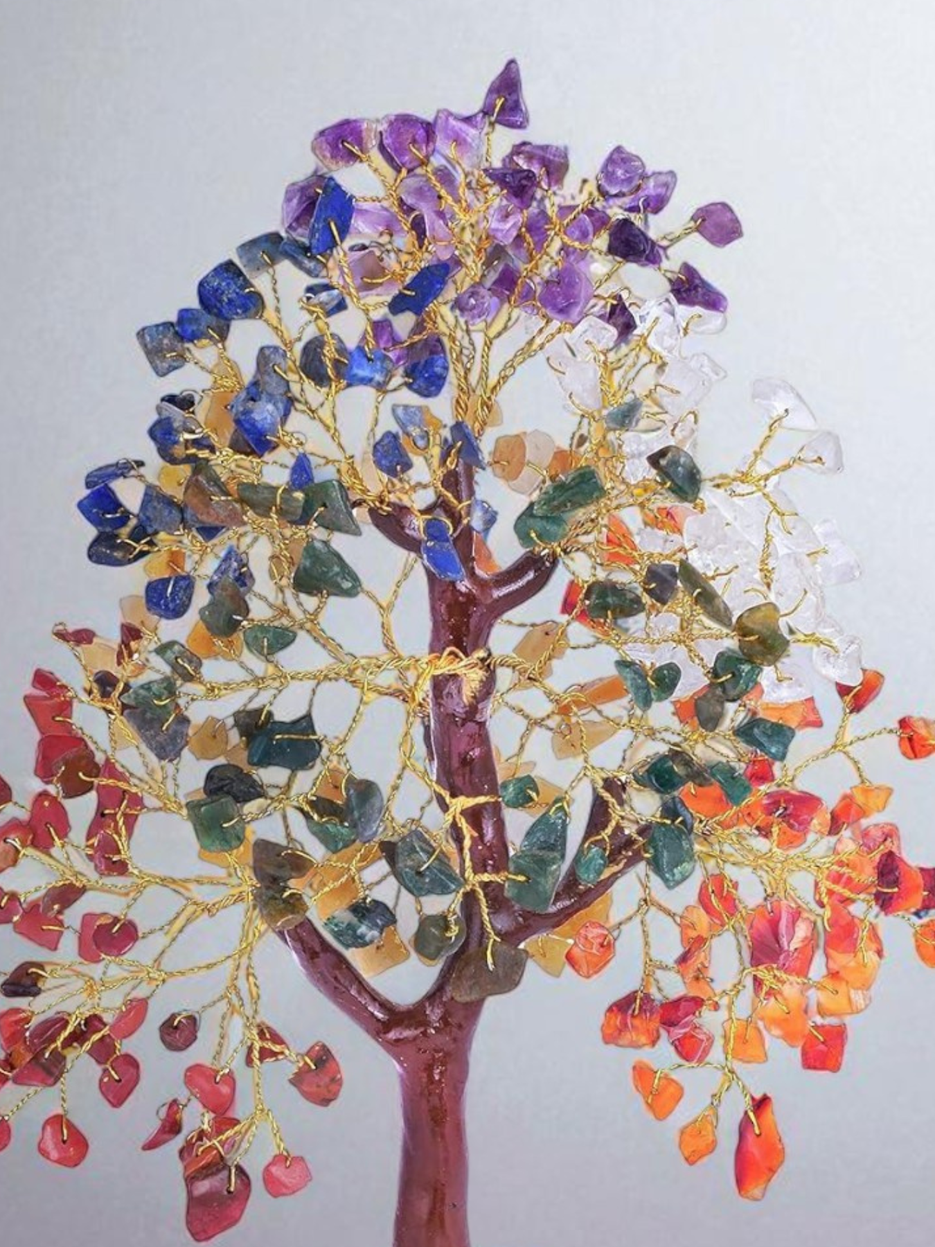 300 Beads 7 Chakra Crystal Tree with Natural Healing Gemstones