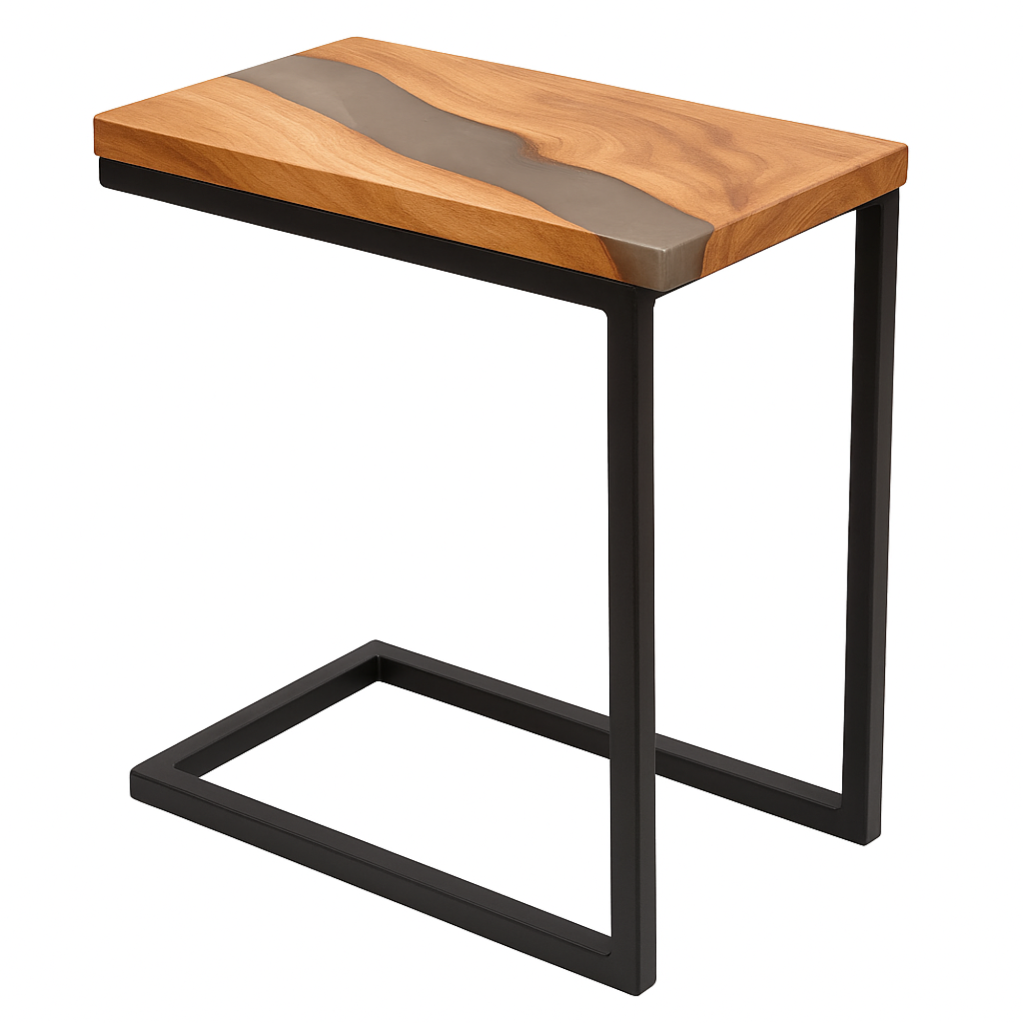 Epoxy Resin End Table in Teak Wood – Timeless Design