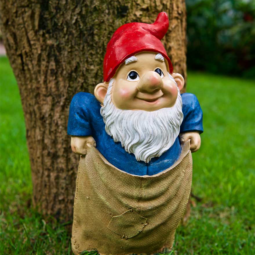 Gnome in a Sack Race I Garden Decor