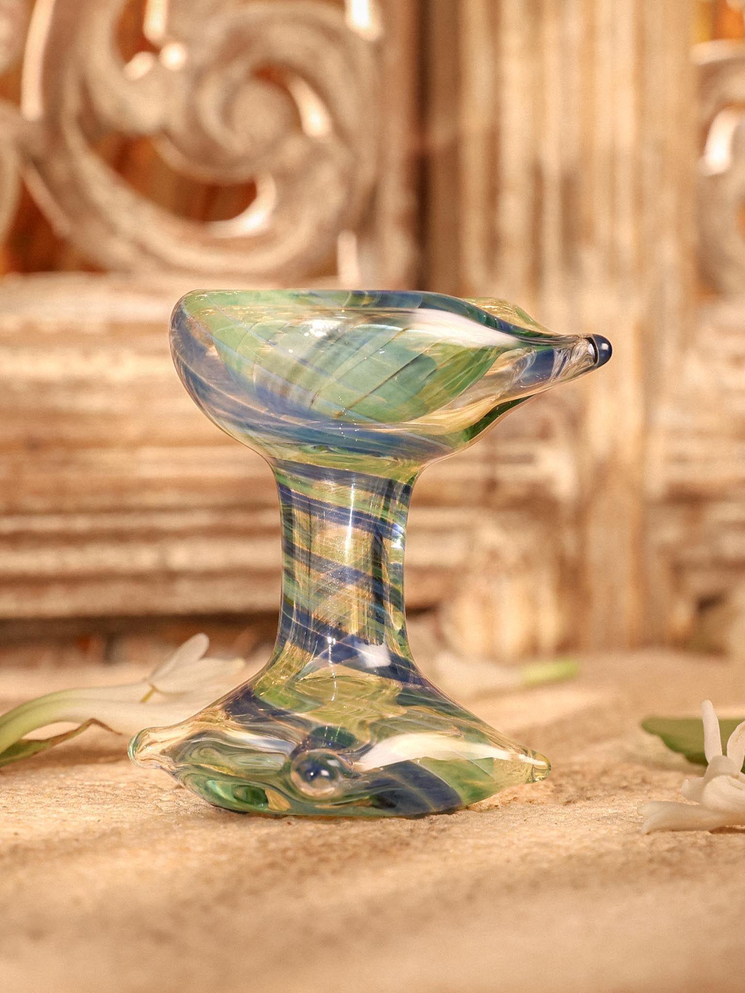 Art Glass Puja Diya- Artham Deep
