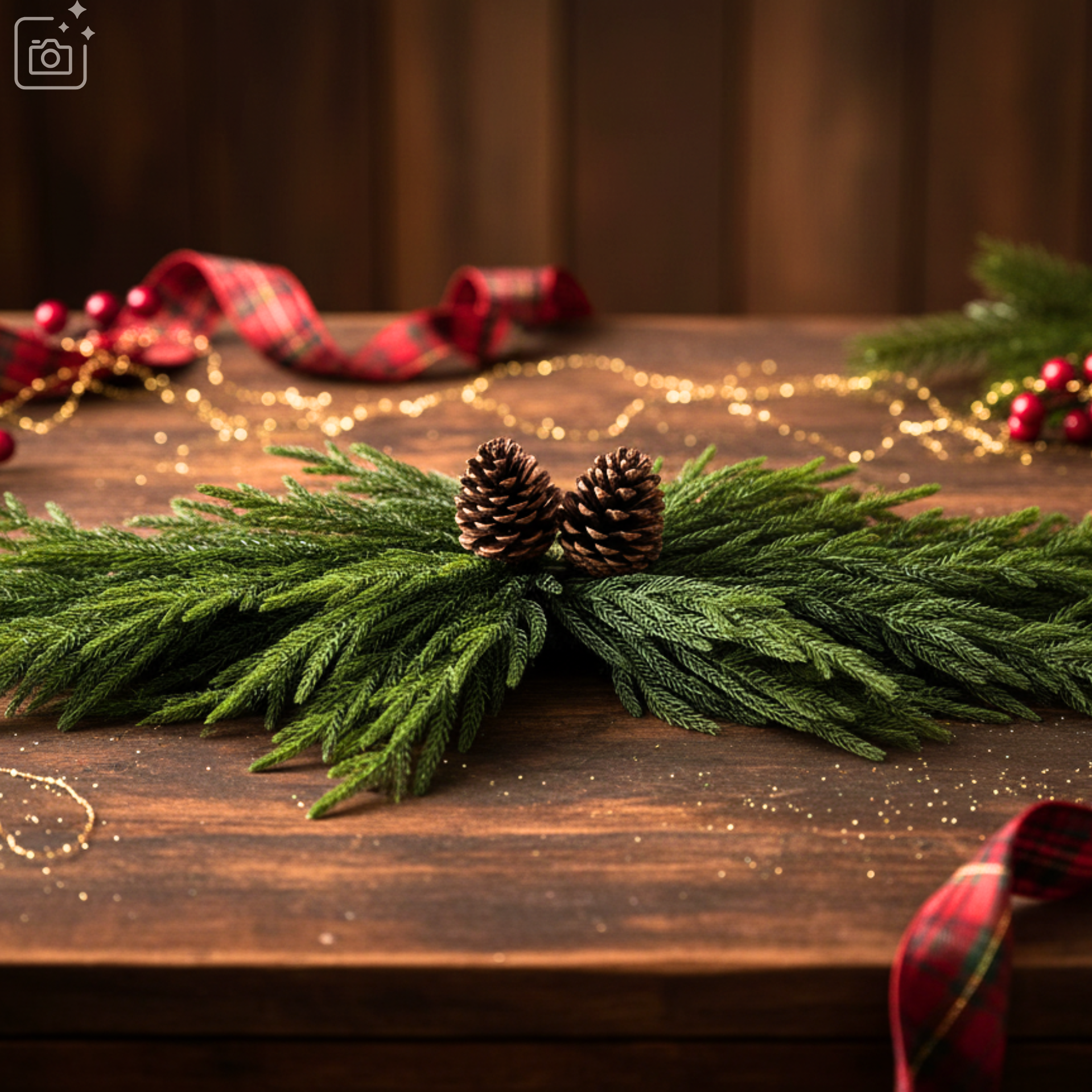 Christmas Norfolk Pine Double Swag