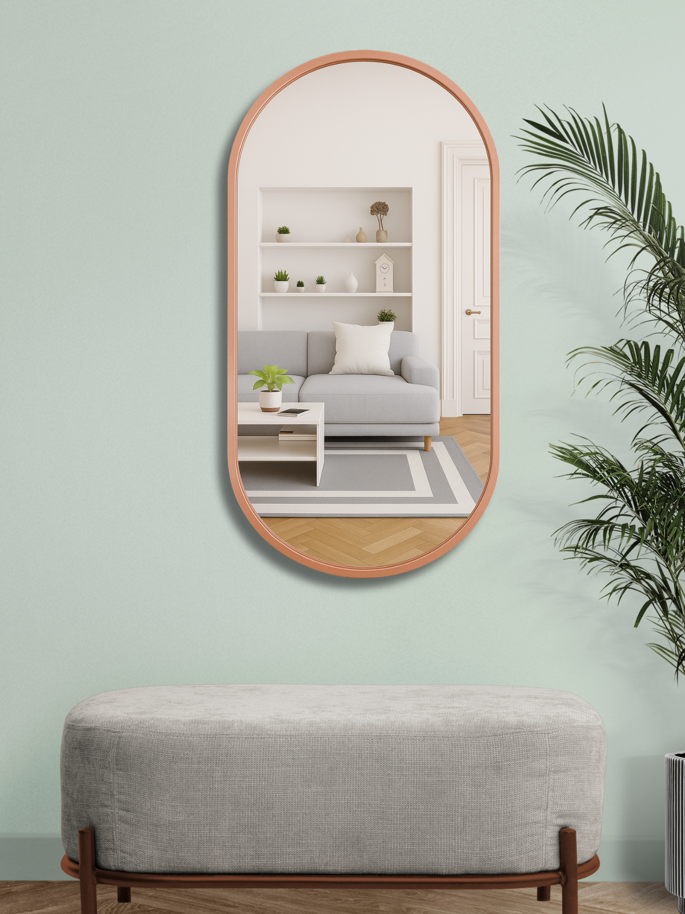 Classic Oblong Mirror- Gold