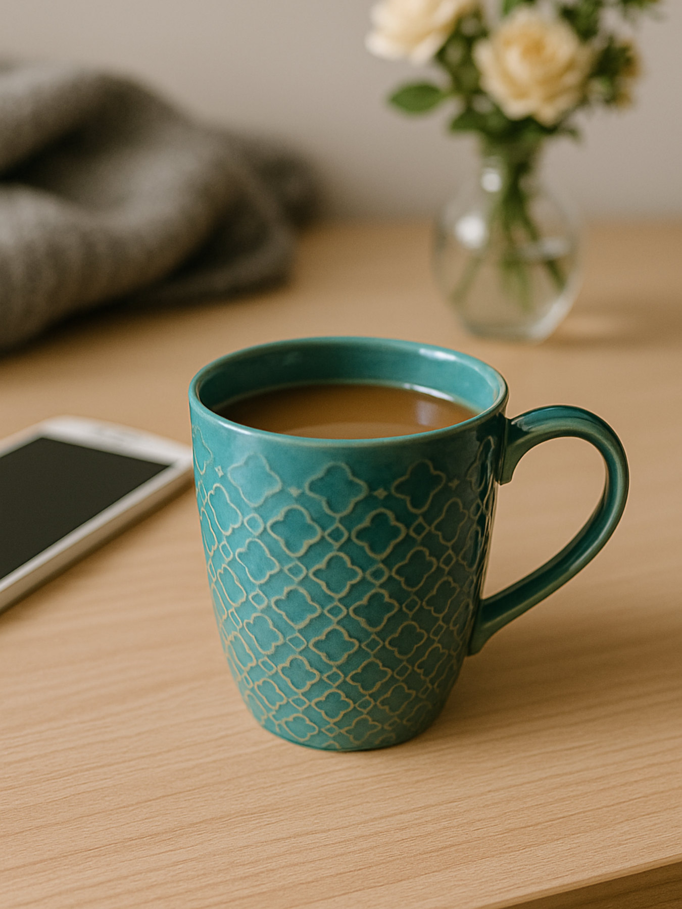 Green Ceramic Coffee Mug – 350ML Set Of 2