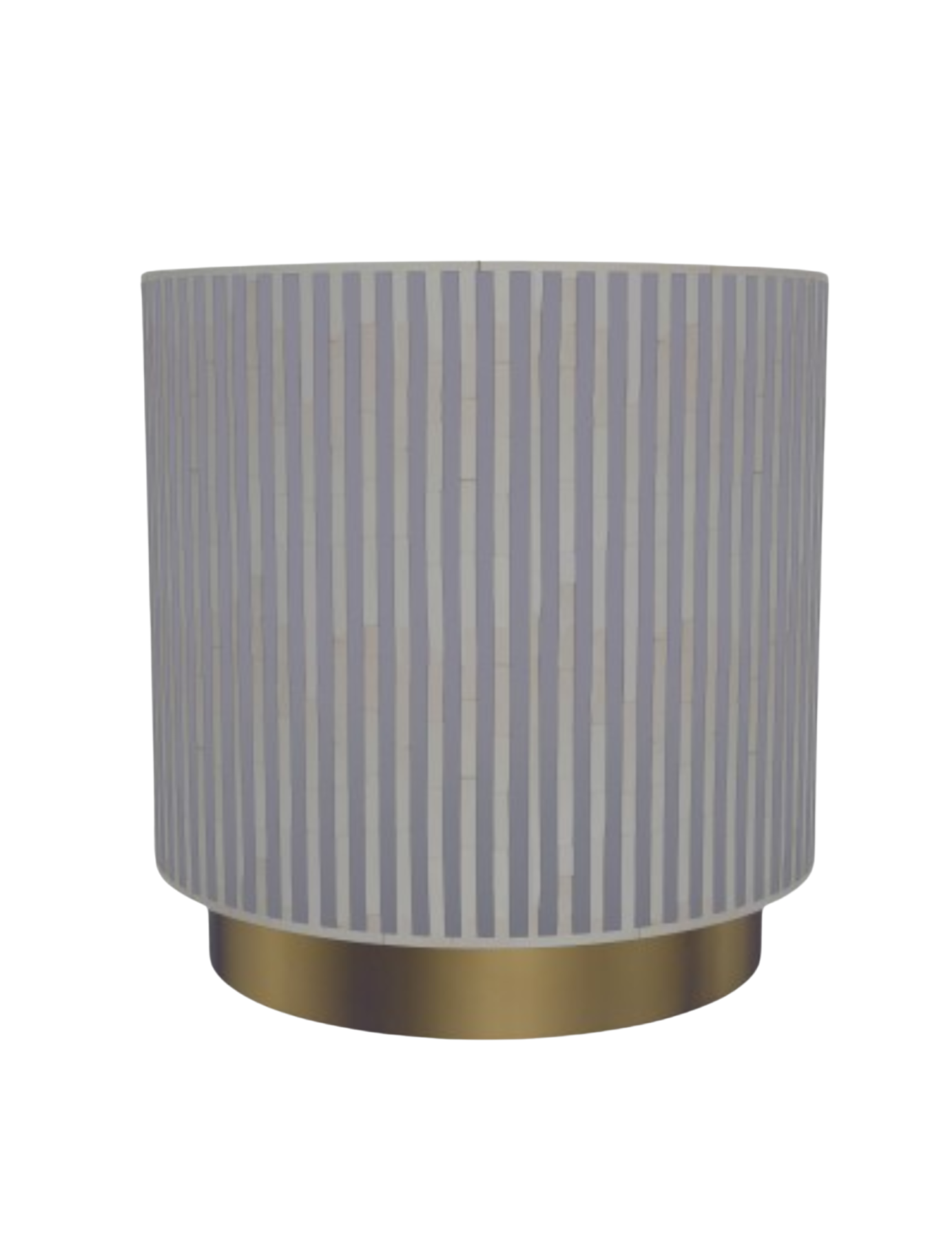 Inlay Drum Side Table with Base - Waterfall