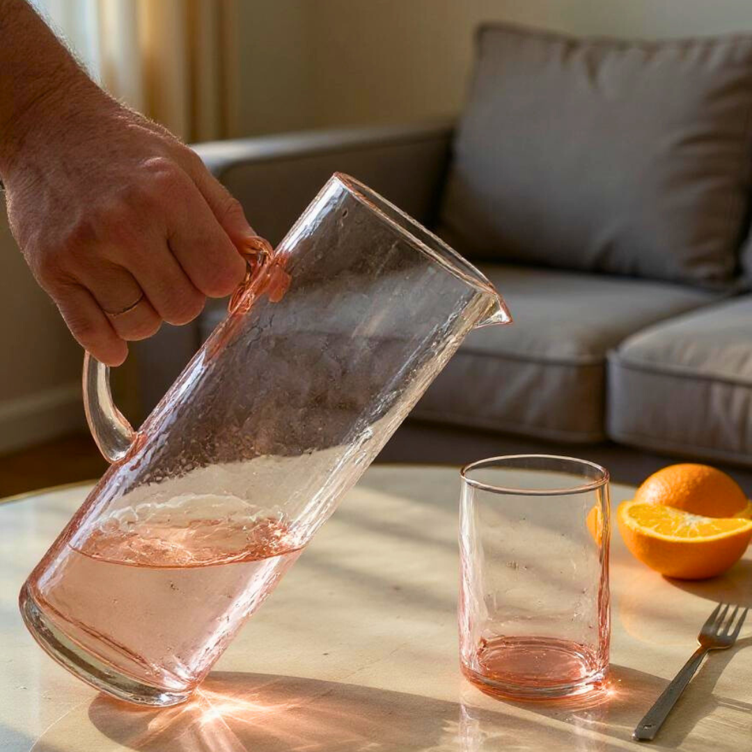 Impressioned Blush Glass Set of 6