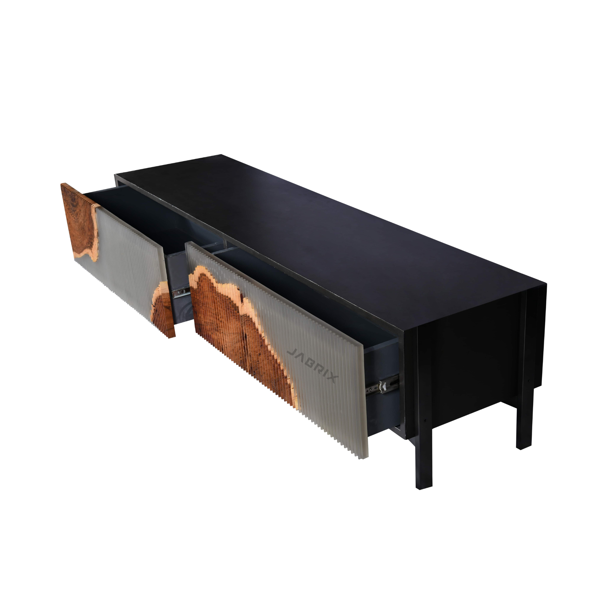 Live-Edge Wood & Epoxy Resin TV Media Unit
