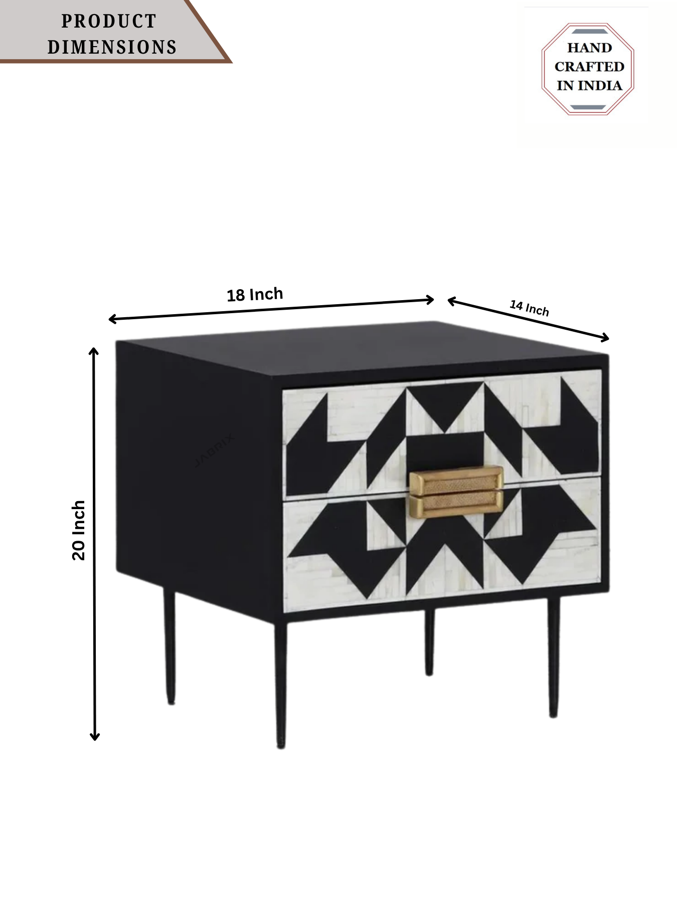 Inlay Marvin Bedside Table with Legs - Kingsley