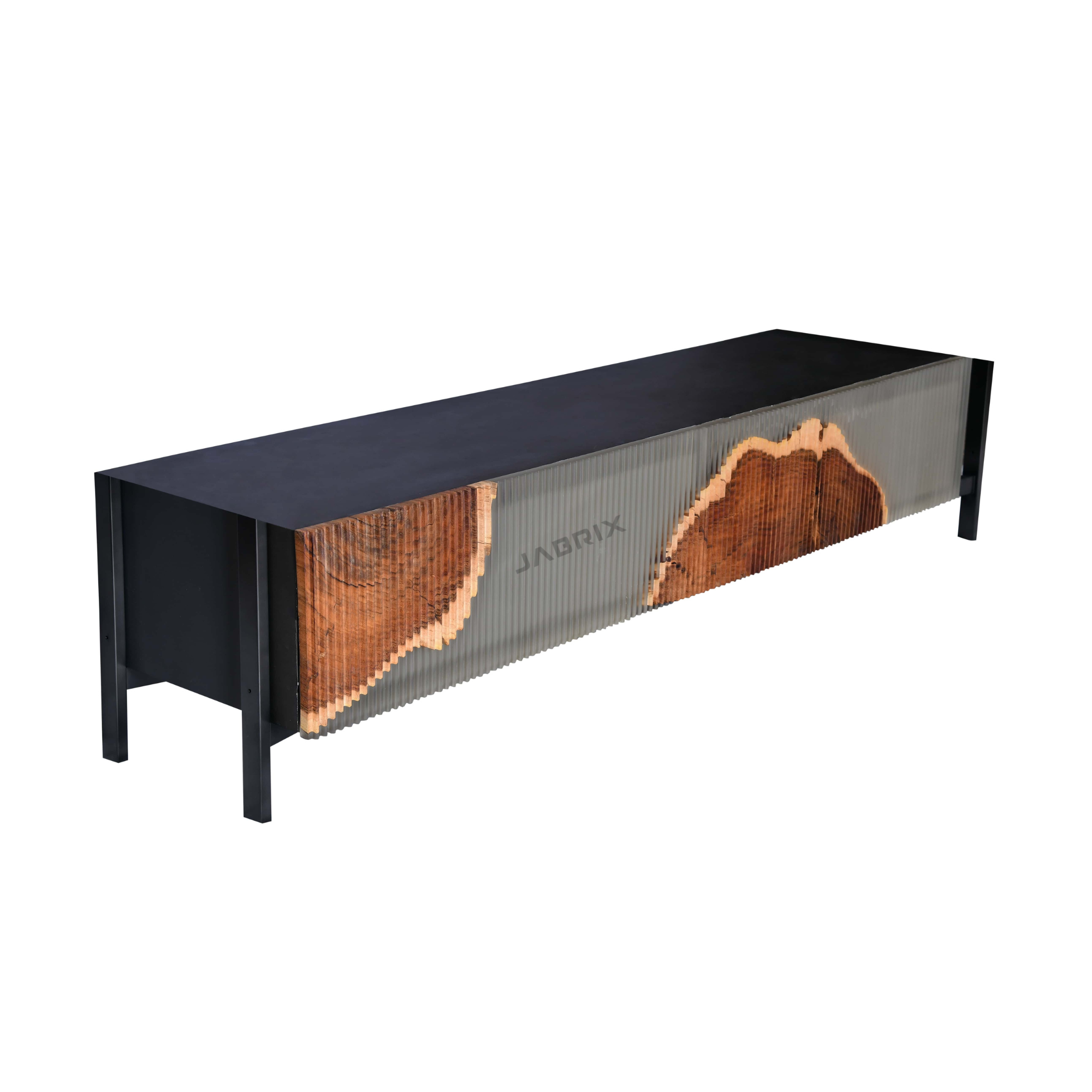 Live-Edge Wood & Epoxy Resin TV Media Unit
