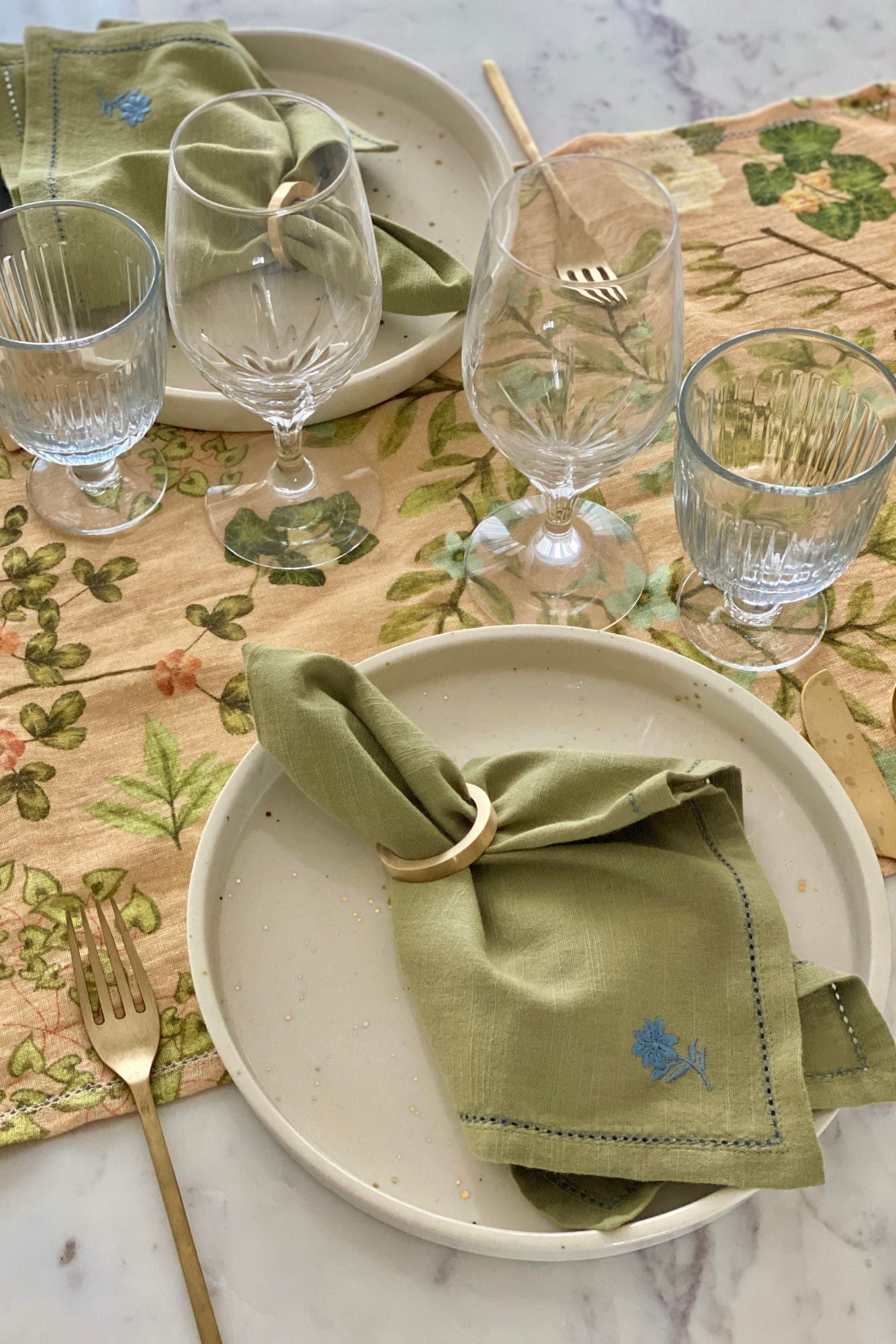 Valley Peach Linen Table Runner