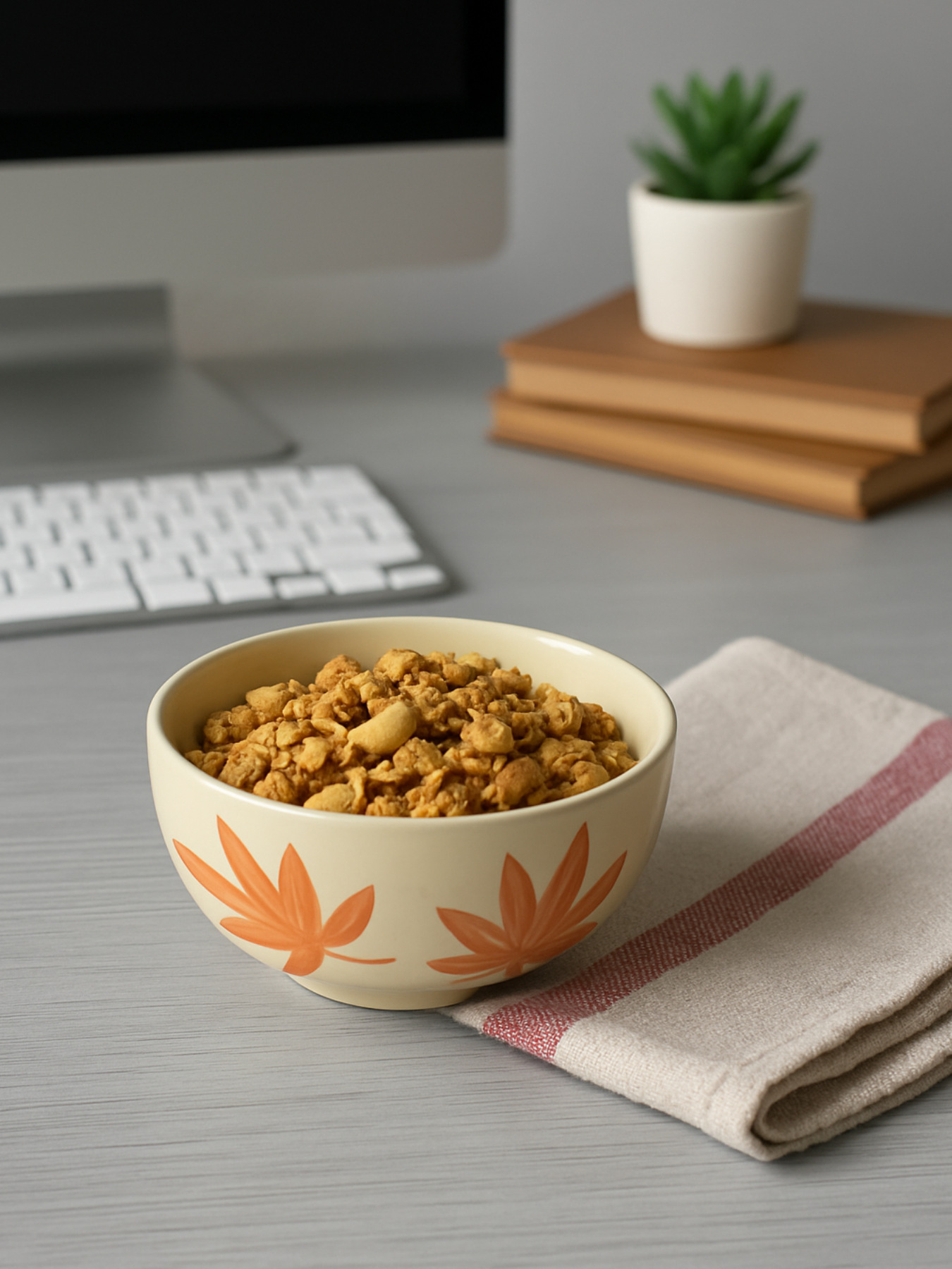 Handcrafted Blue Floral Ceramic Bowl