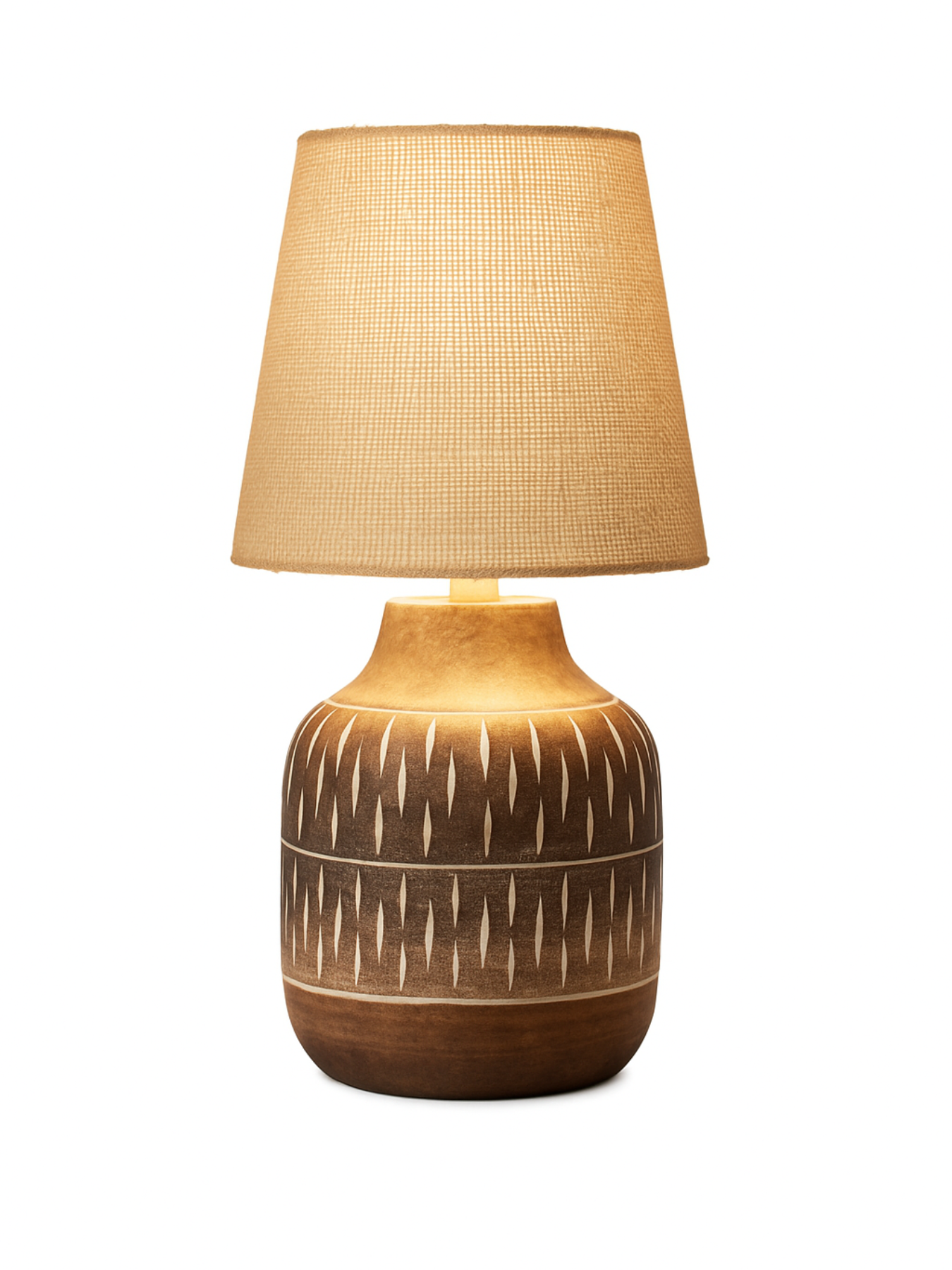 Wooden Table Lamp with Jute Shade