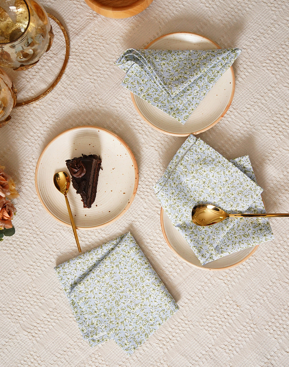 Set Of 6 - 12" Ditsy Floral Cotton Table Napkins