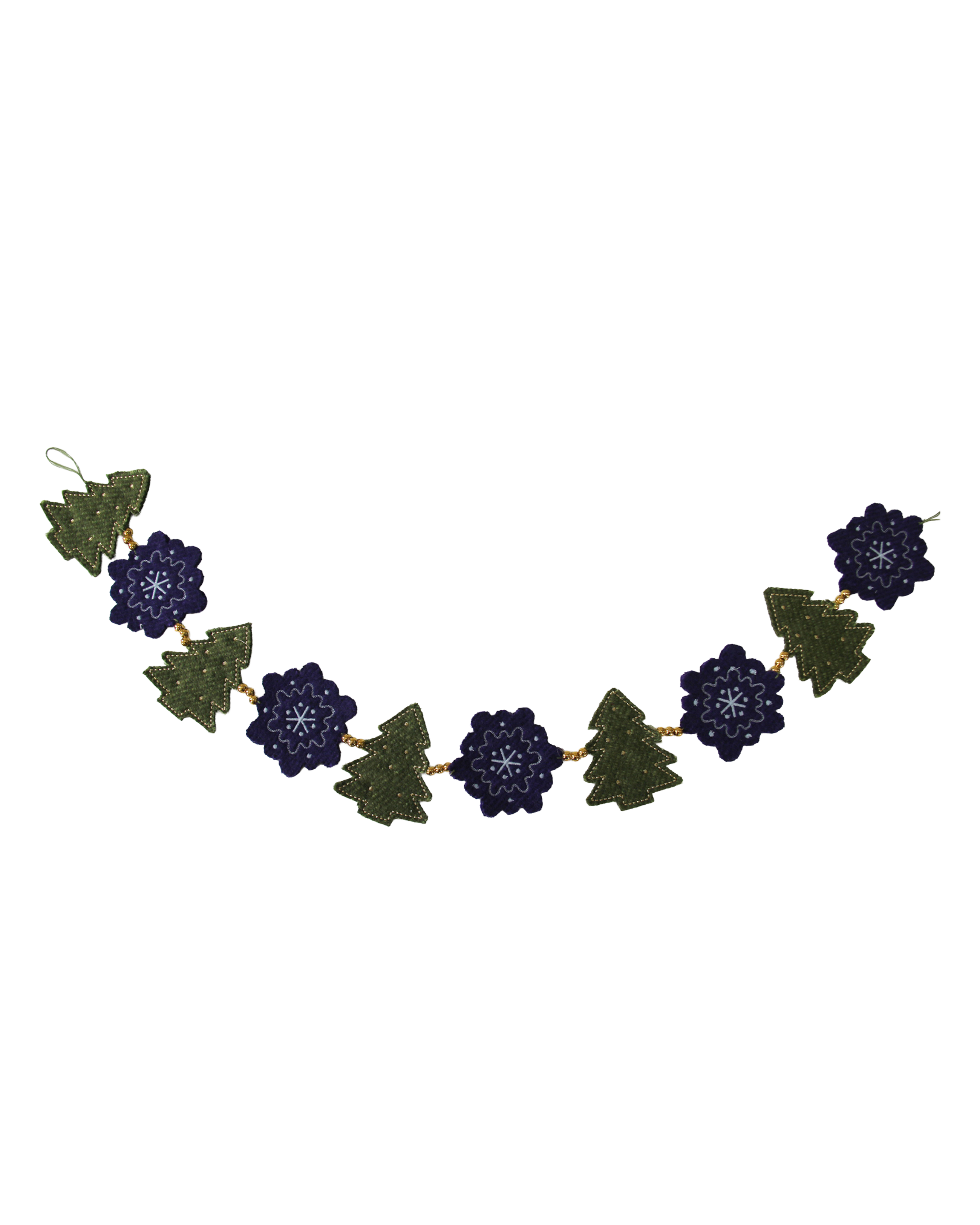 Christmas Embroidered Tree Snowflake Bunting