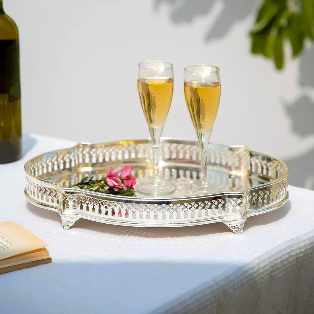 Victorian Curve Tray Large Silver