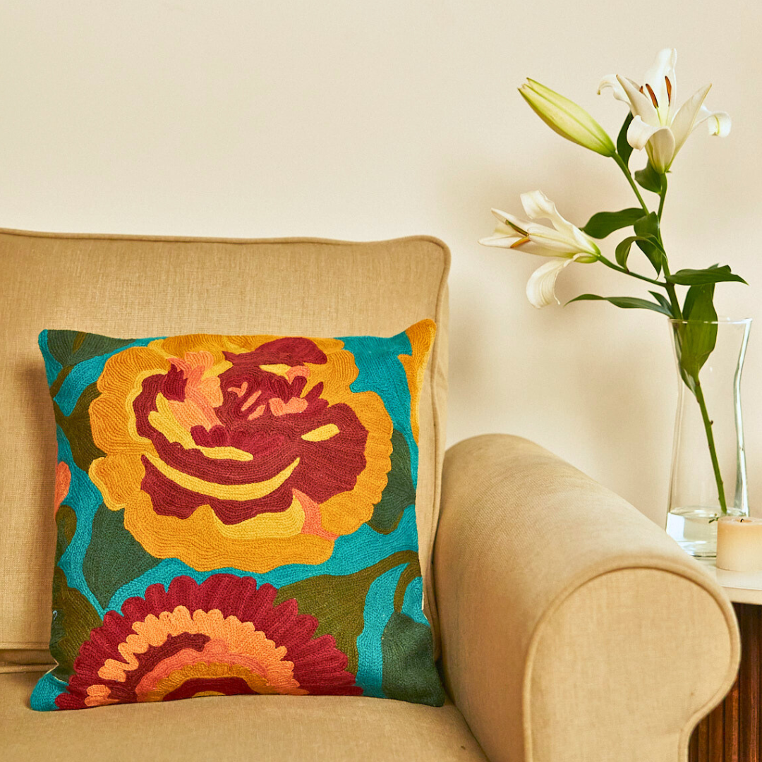 Turquoise Mary Cushion Cover