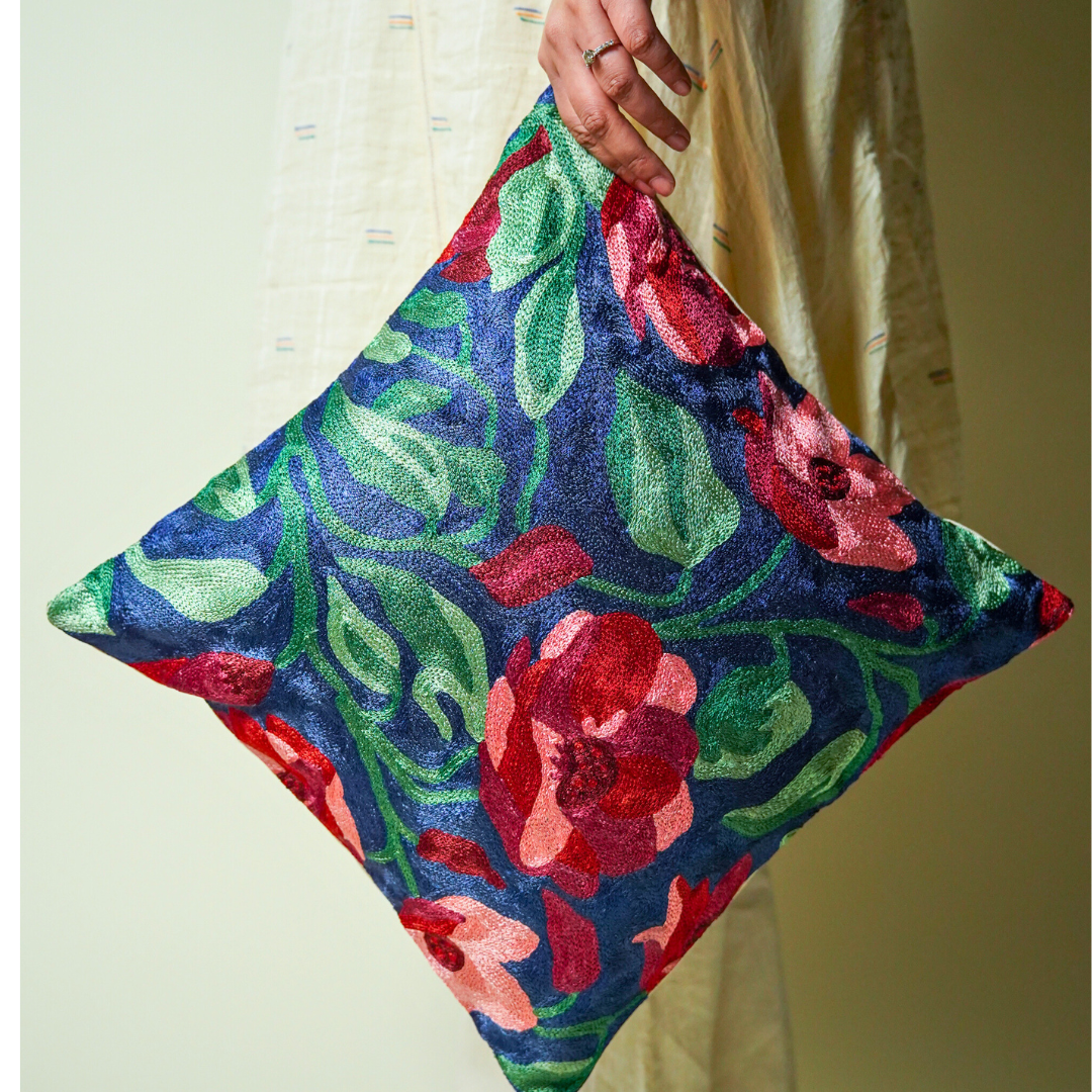 Midnight Blue Dense Forest Cushion Cover