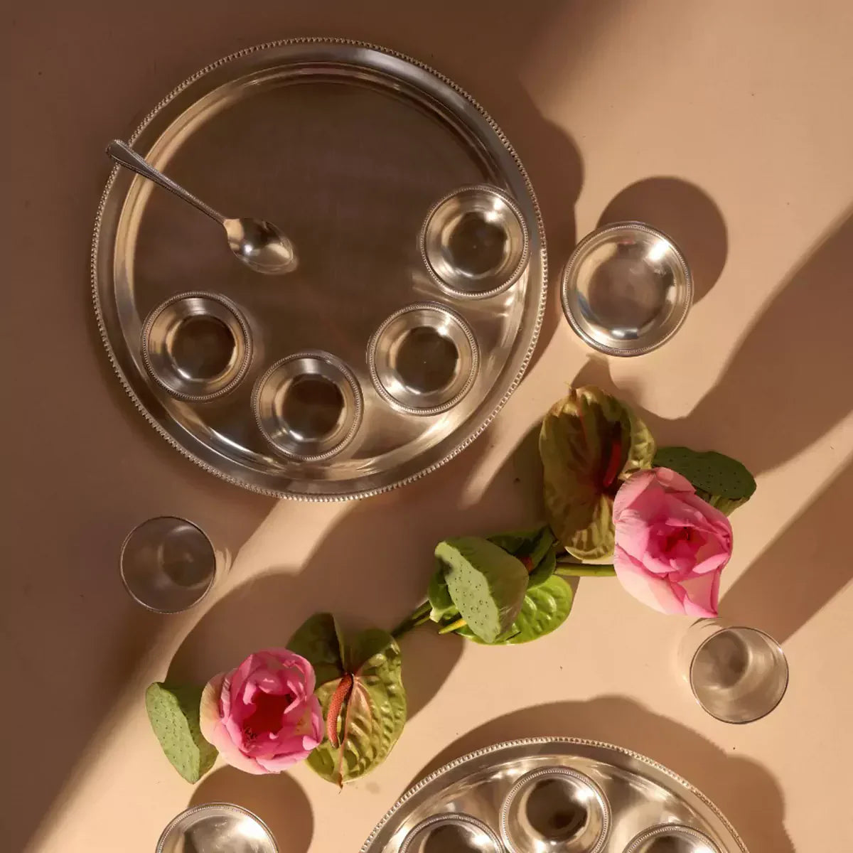 Heirloom Silverware Thali Set of 8 - Dinner Crockery