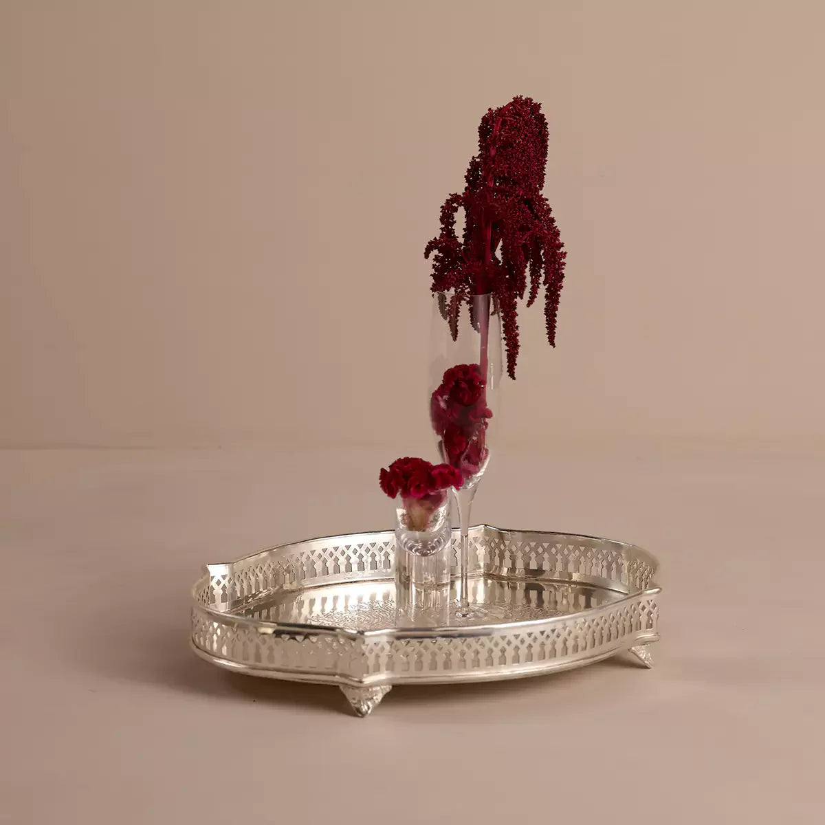 Victorian Curve Tray Large Silver