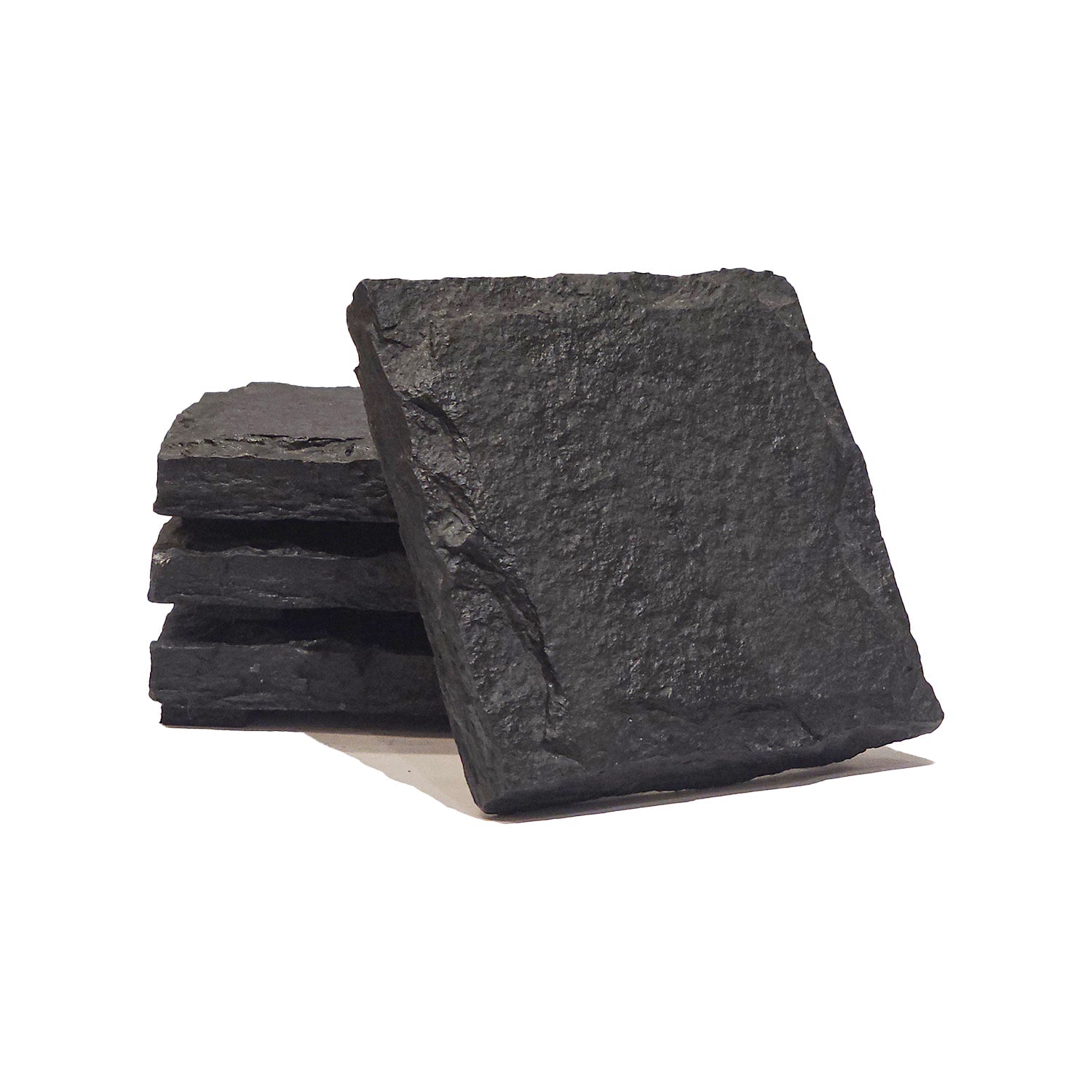 Chiseled Square Slate Coaster - Set of 4