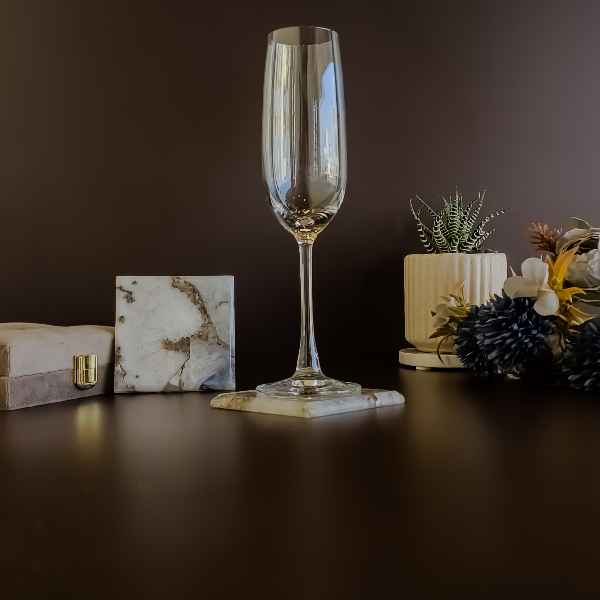 Natural Agate Coaster - Square ( Set Of 2 )