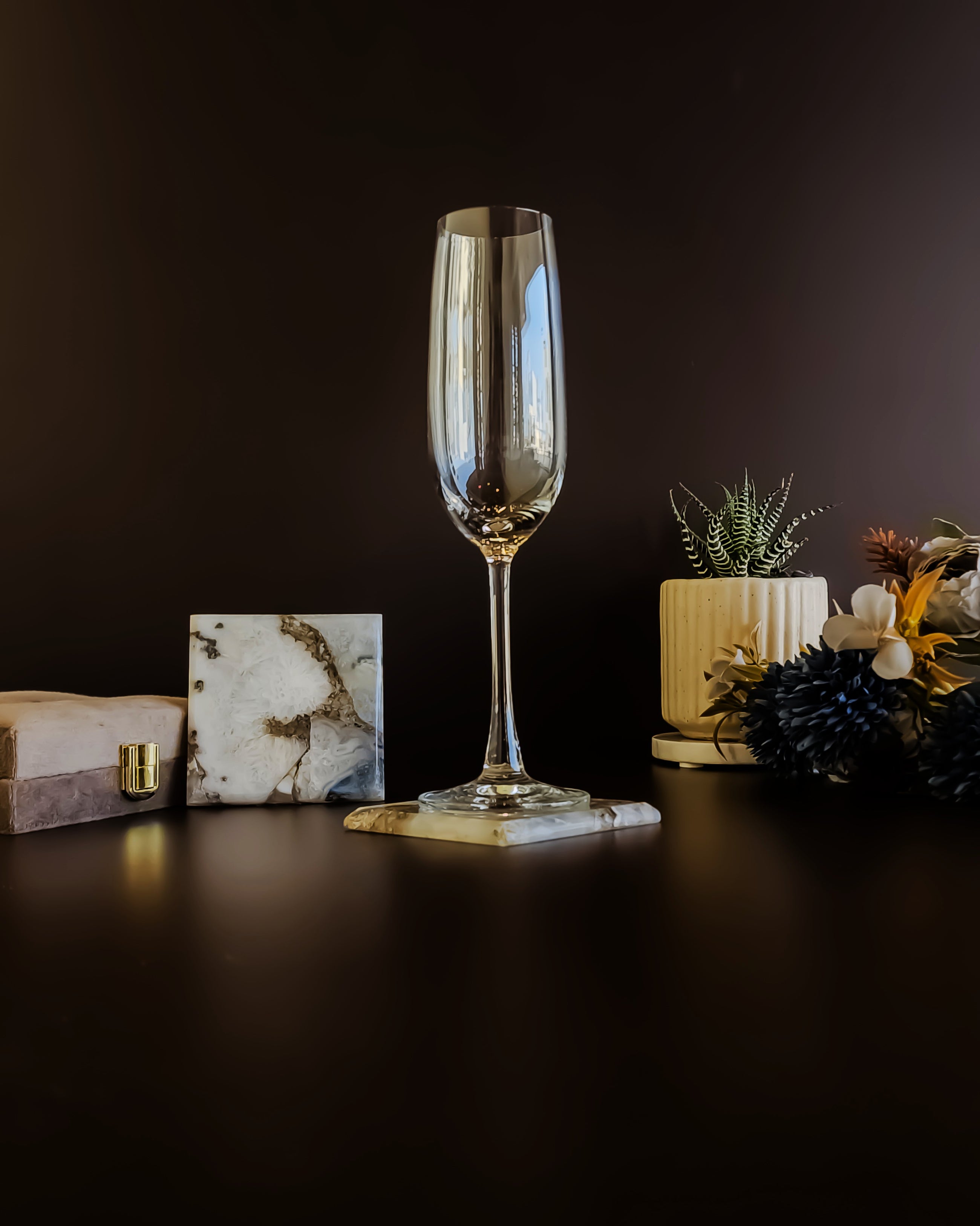 Natural Agate Coaster - Square ( Set Of 2 )