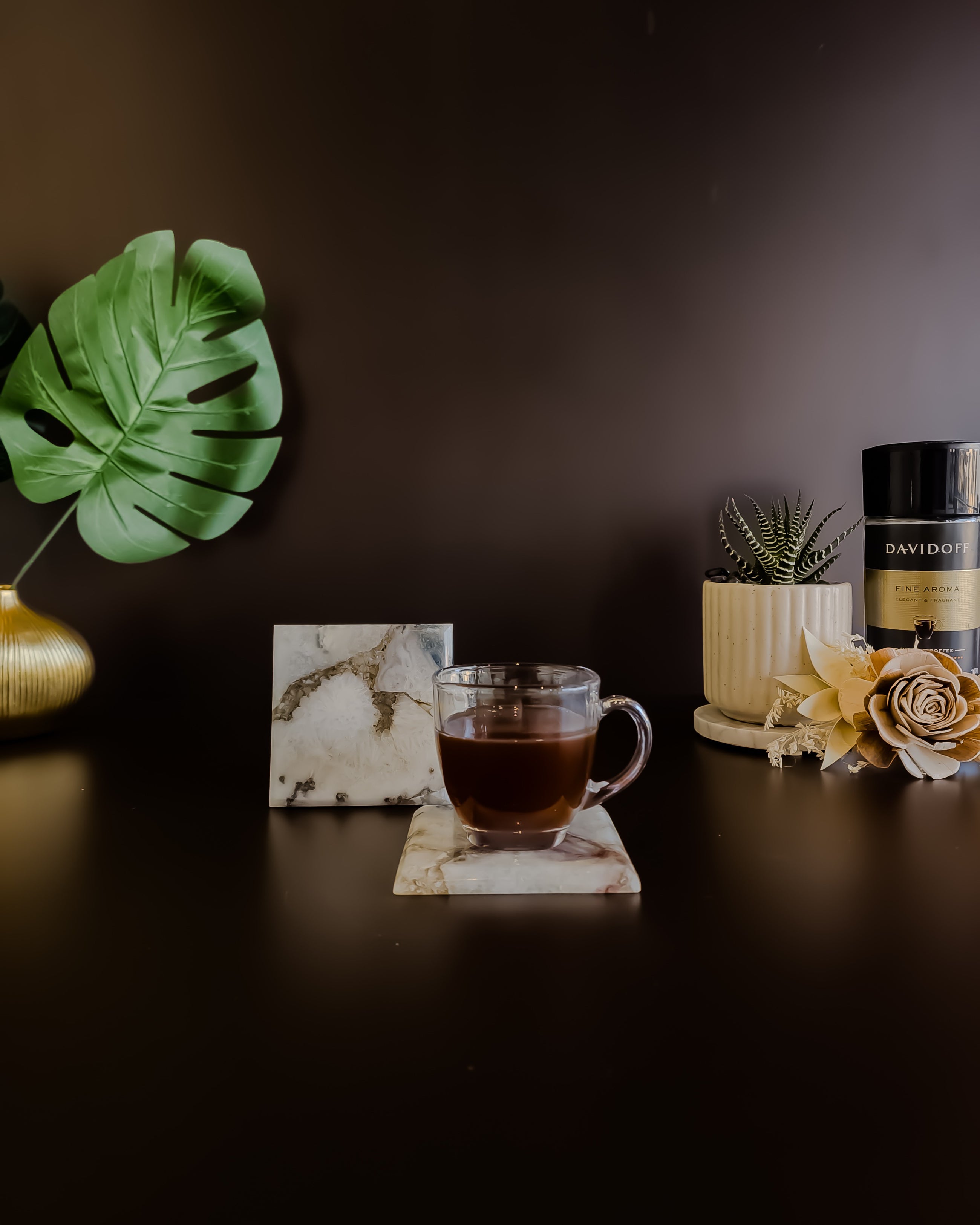 Natural Agate Coaster - Square ( Set Of 2 )