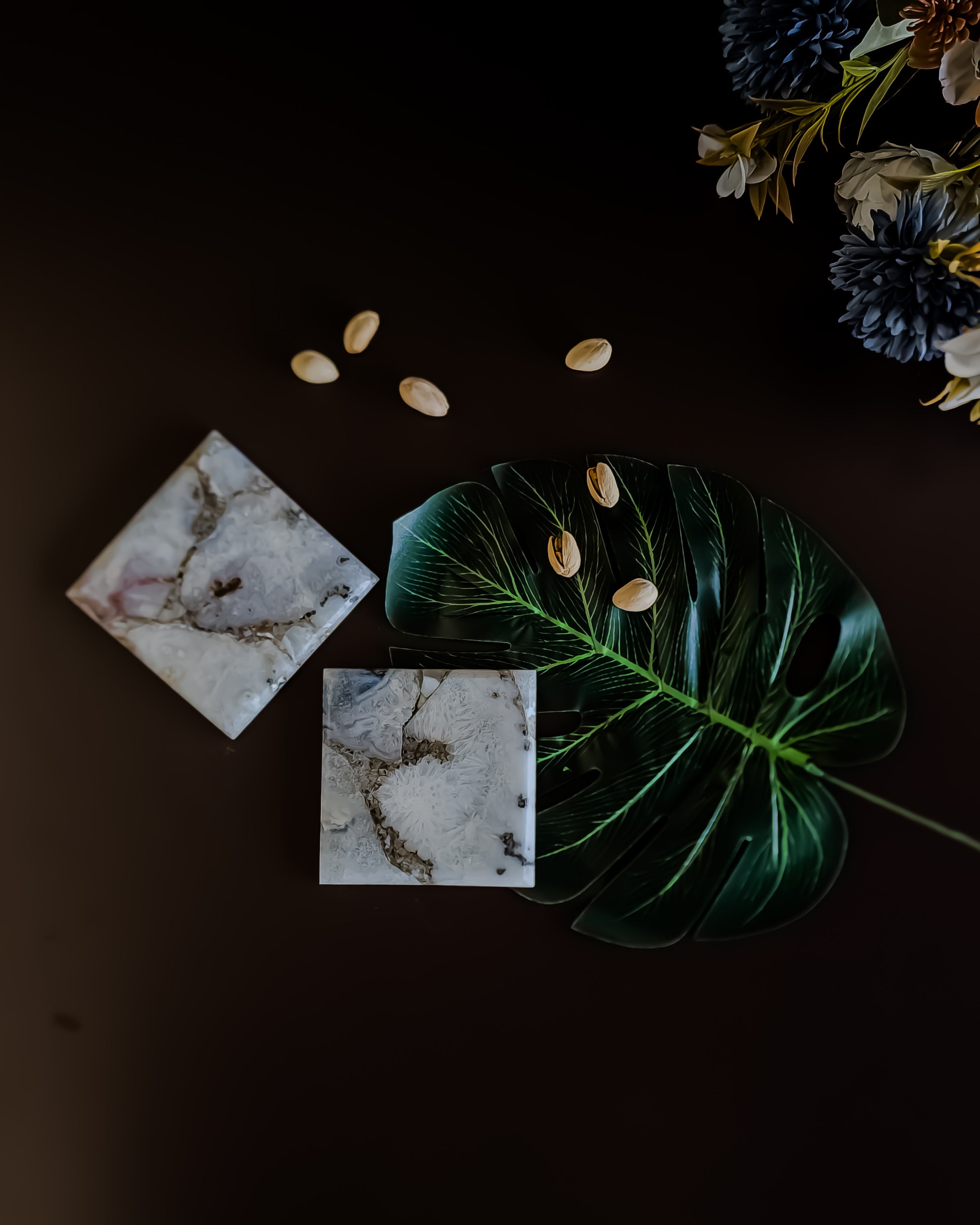 Natural Agate Coaster - Square ( Set Of 2 )