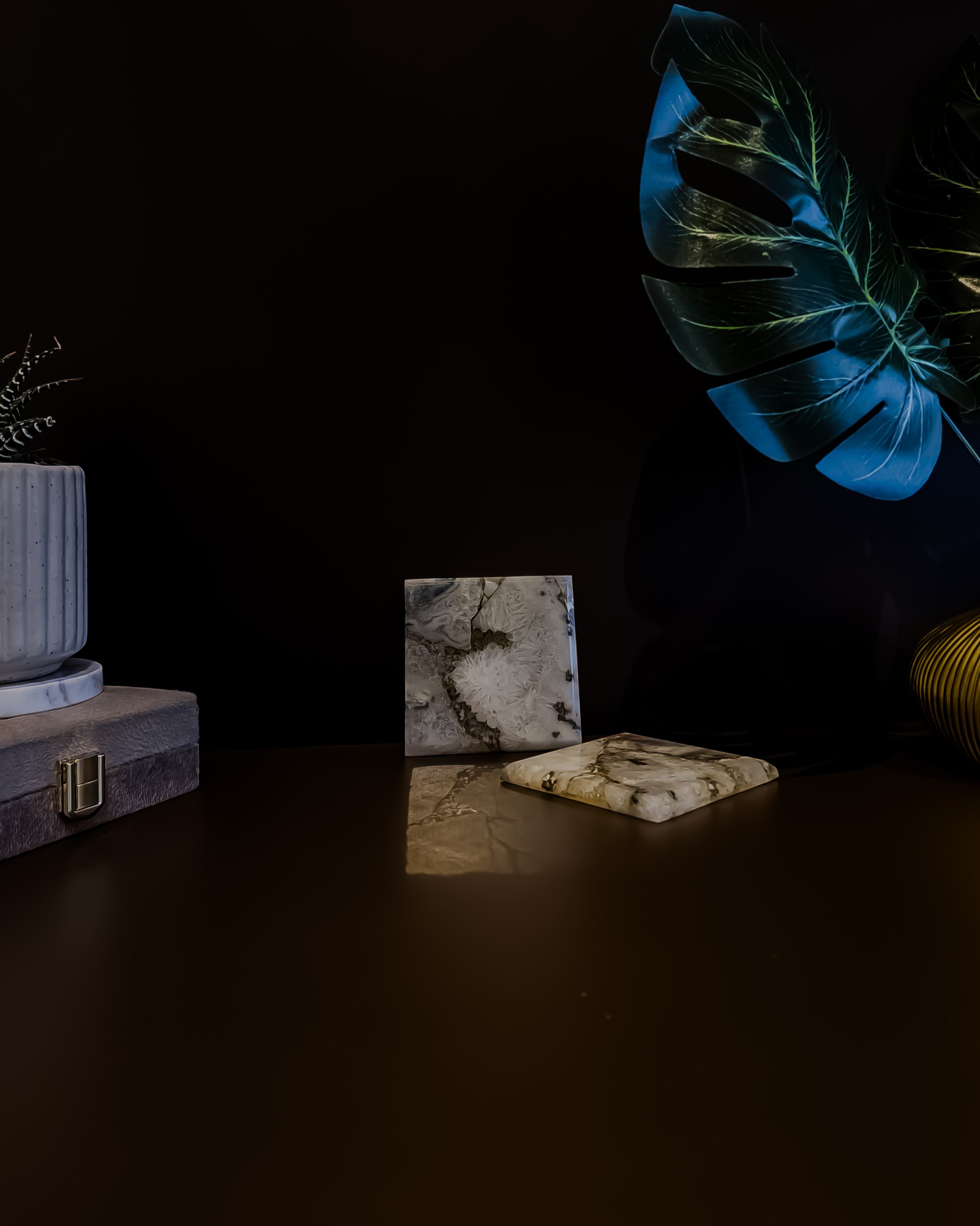 Natural Agate Coaster - Square ( Set Of 2 )