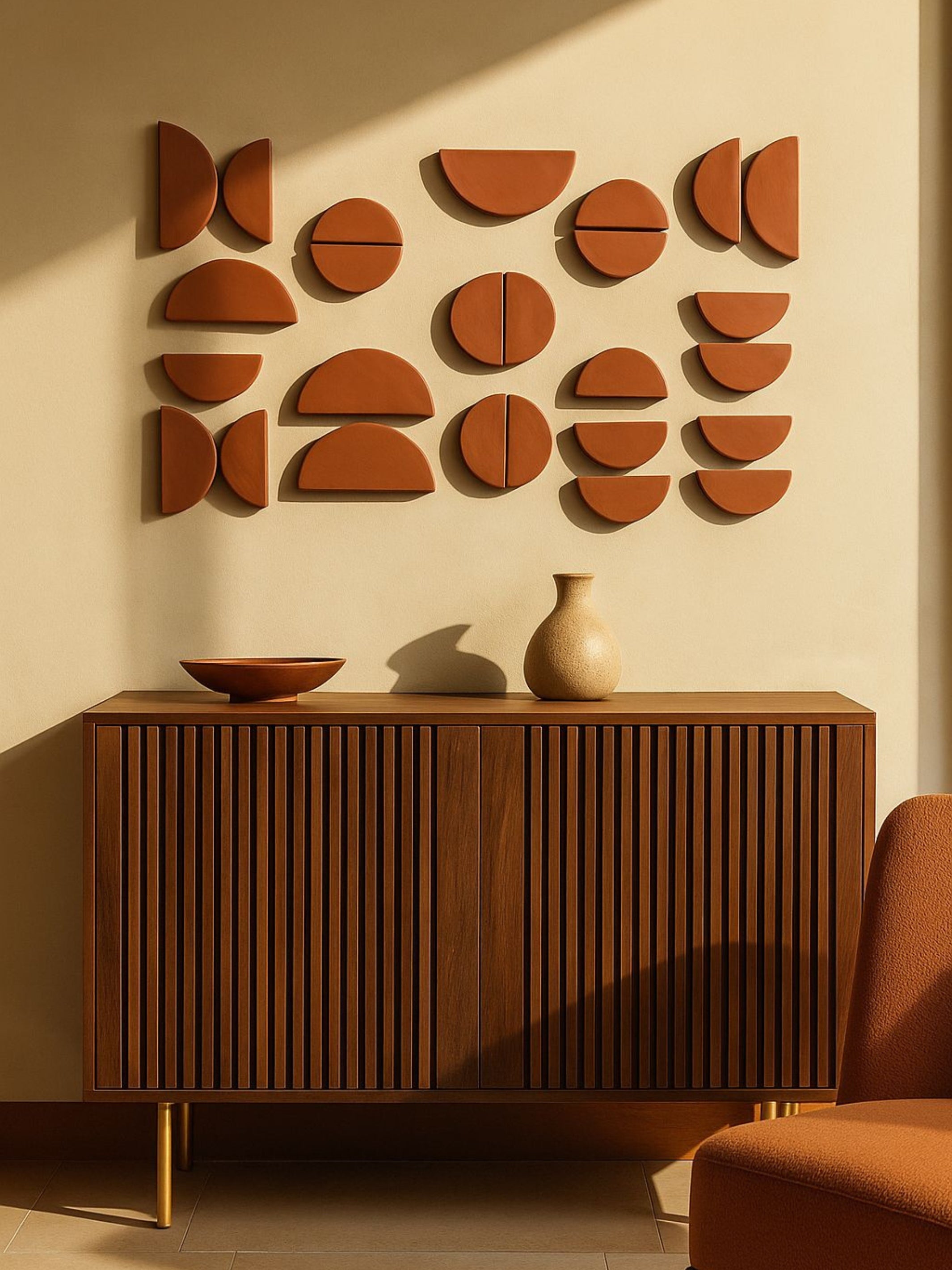 Clay Crescent Terracotta Wall Art for Home Decor