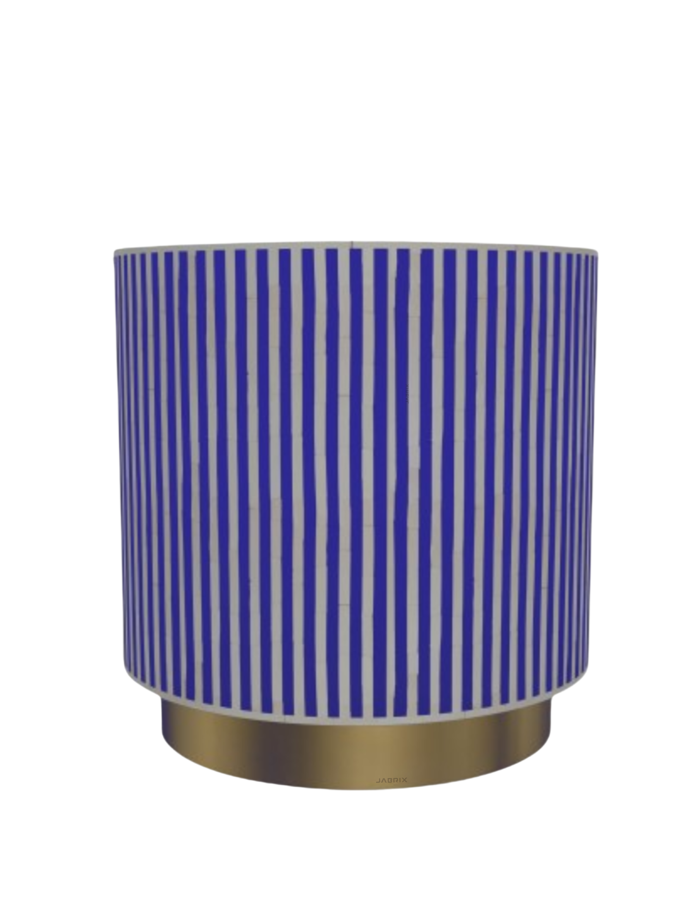 Inlay Drum Side Table with Base - Waterfall