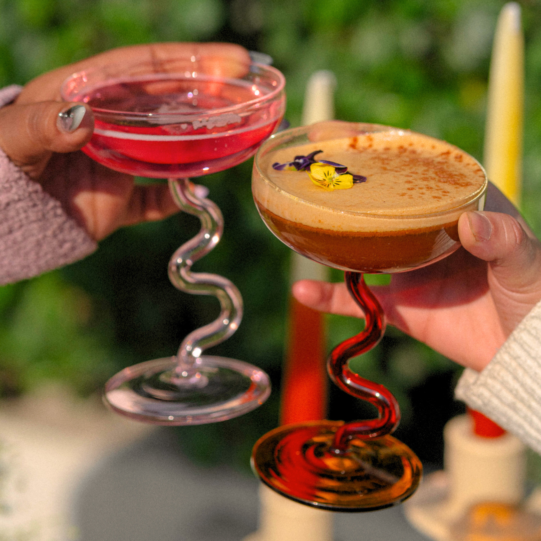 Swirl Cocktail Glasses - Pink