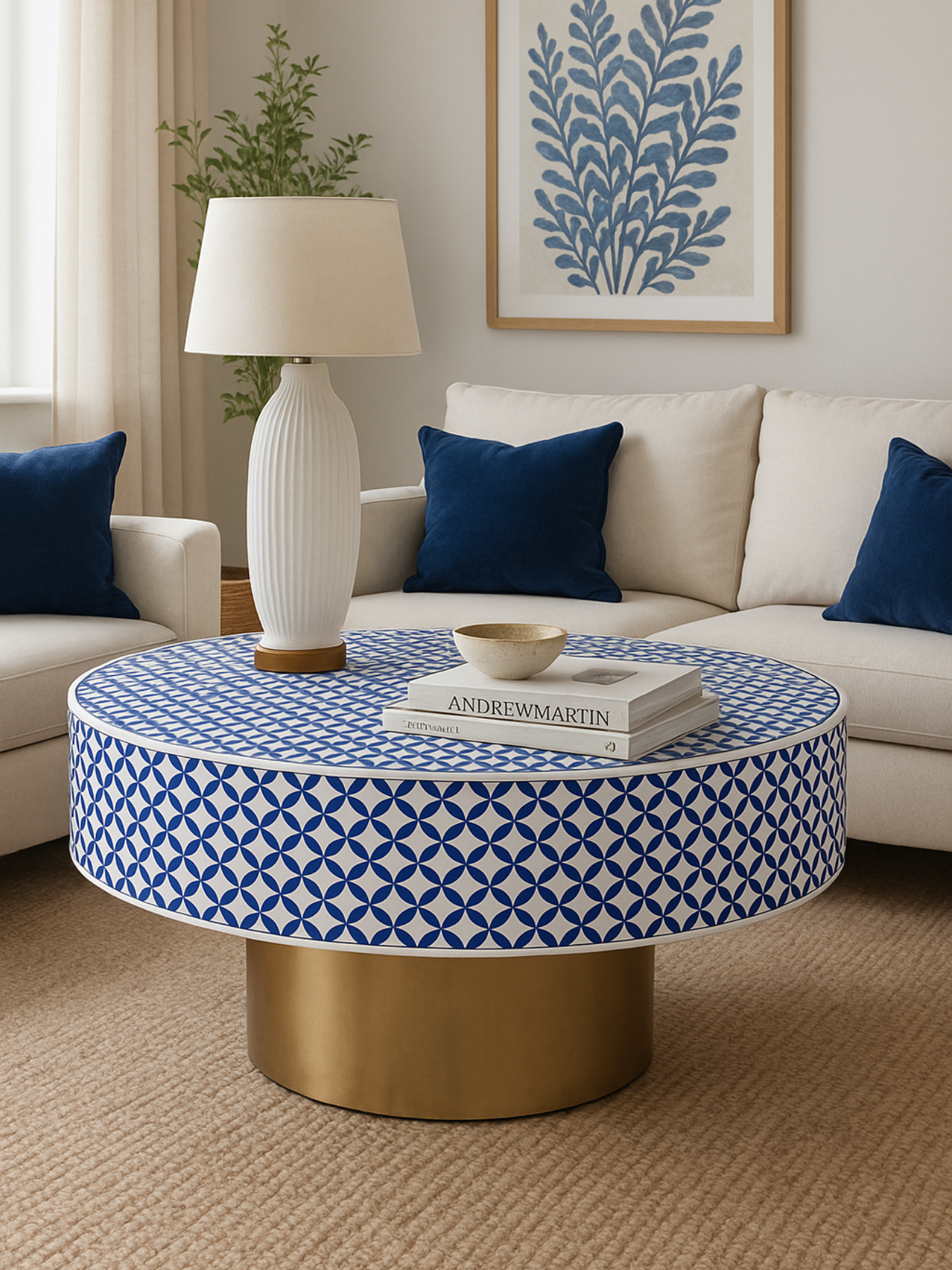 Inlay Round Coffee Table-Cleo