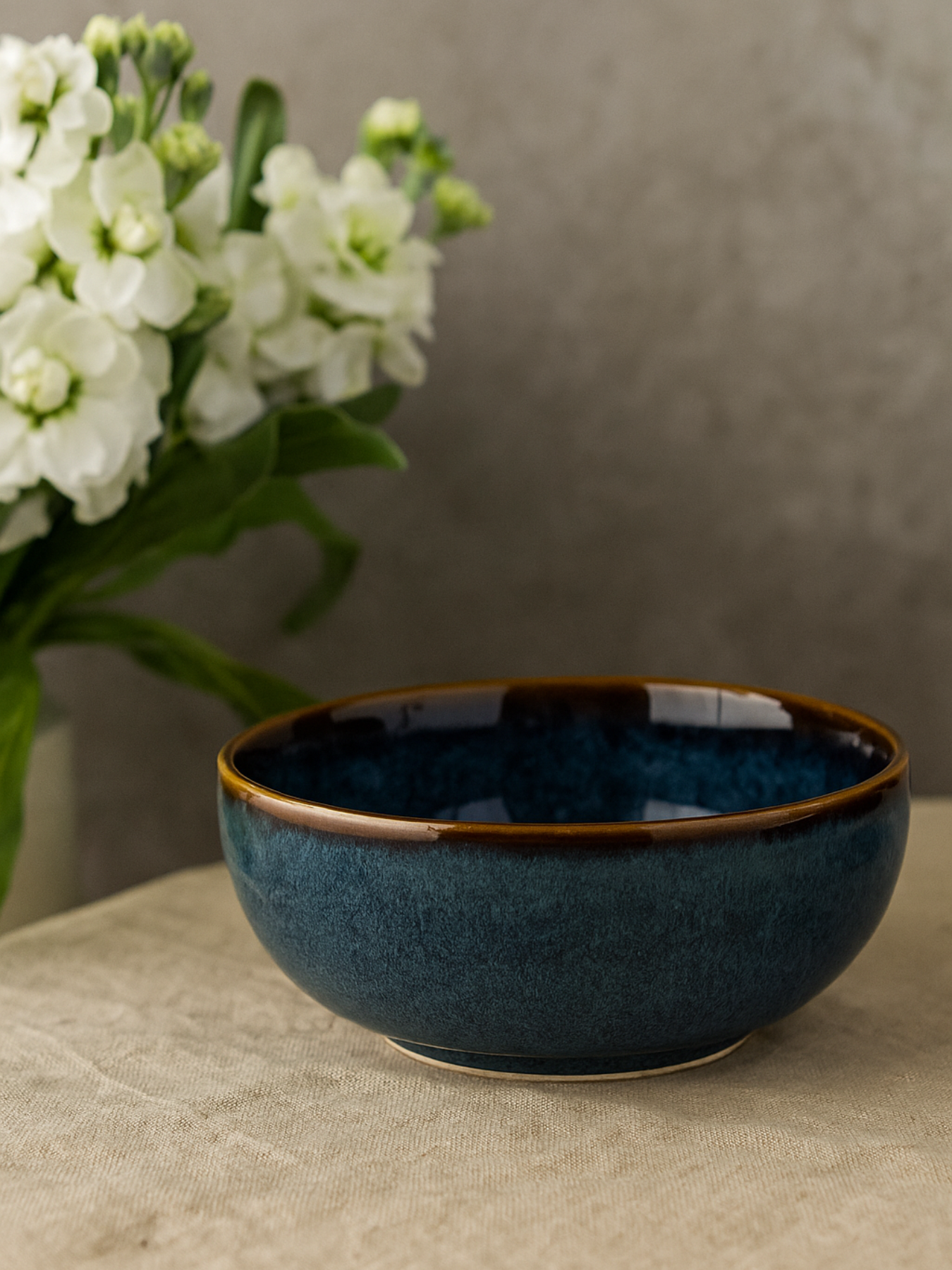 Midnight Blue Glazed Ceramic Bowl