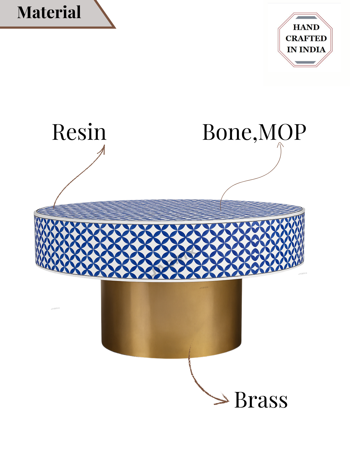Inlay Round Coffee Table-Cleo
