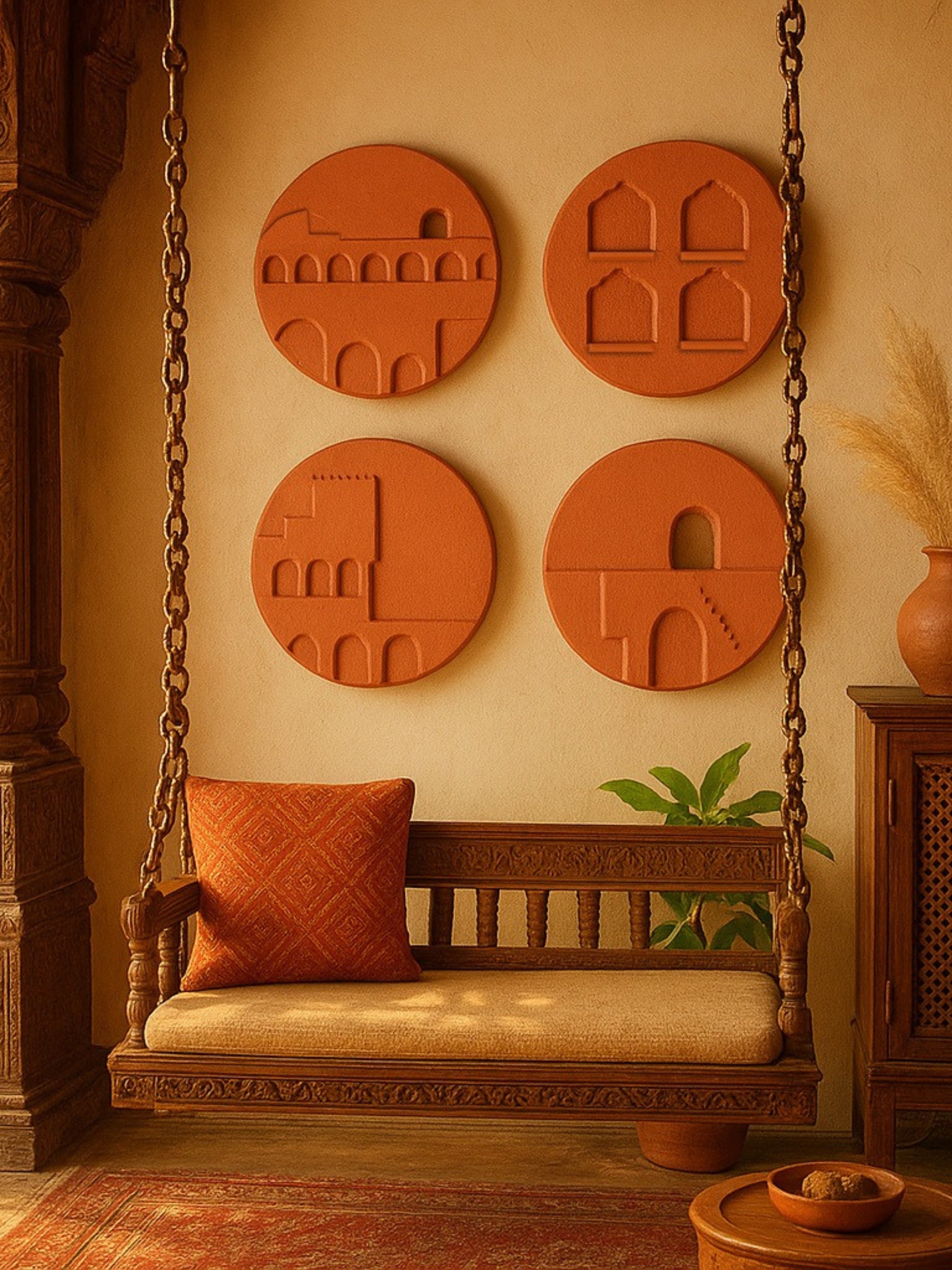 Plates of Earth III Terracotta Wall Art