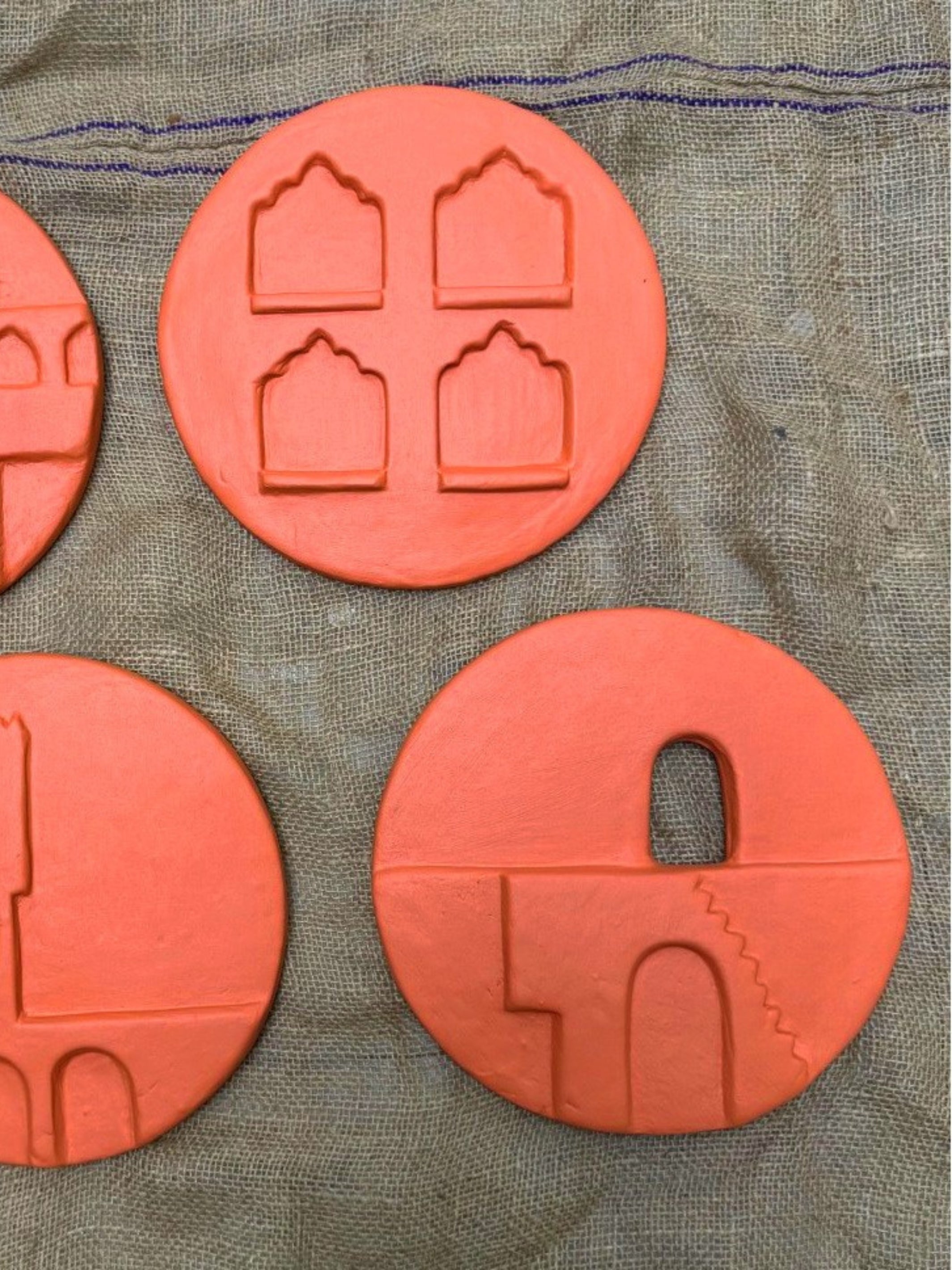 Plates of Earth III Terracotta Wall Art