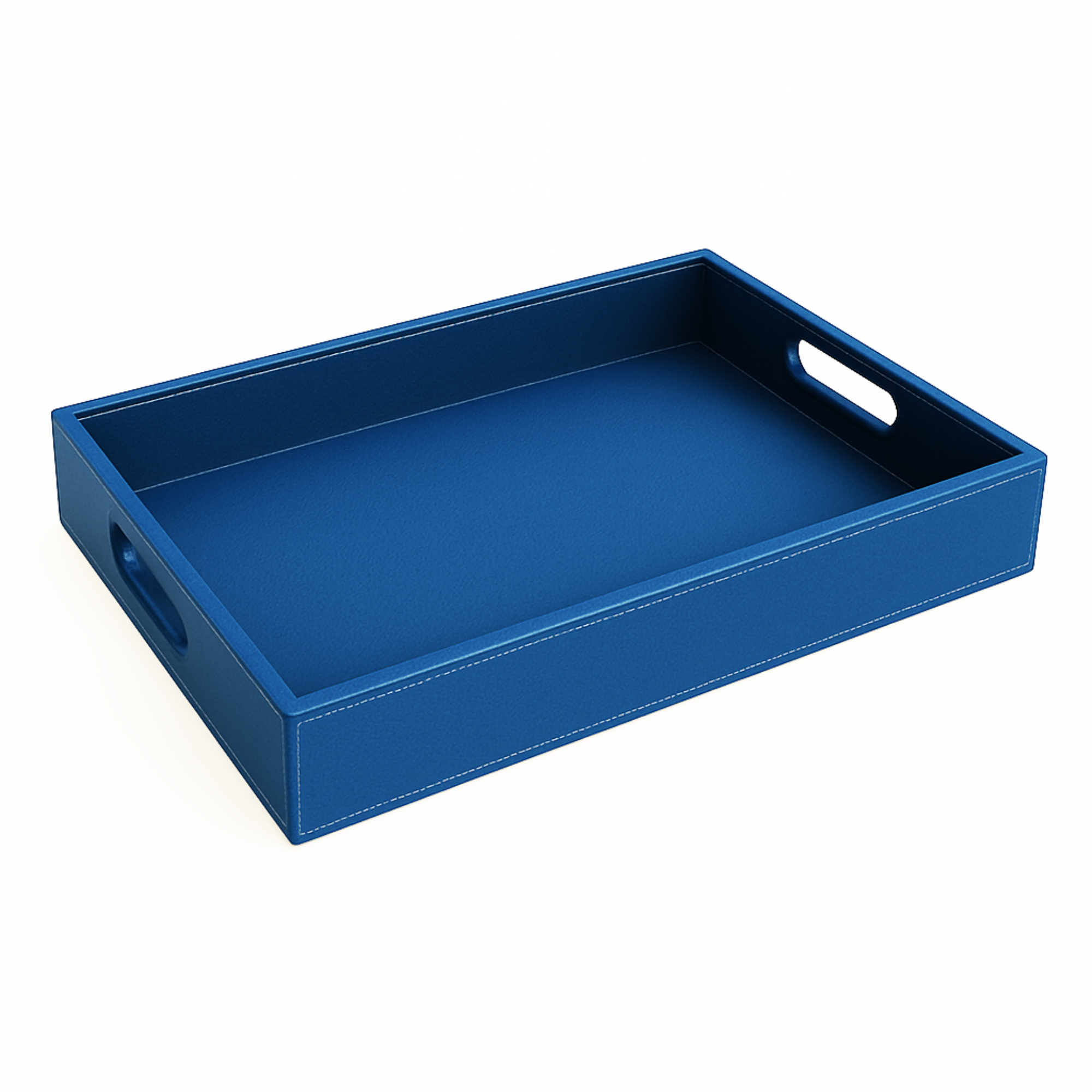 Pu Leather Foldable Tray with Metal Stand ( Ink Blue)