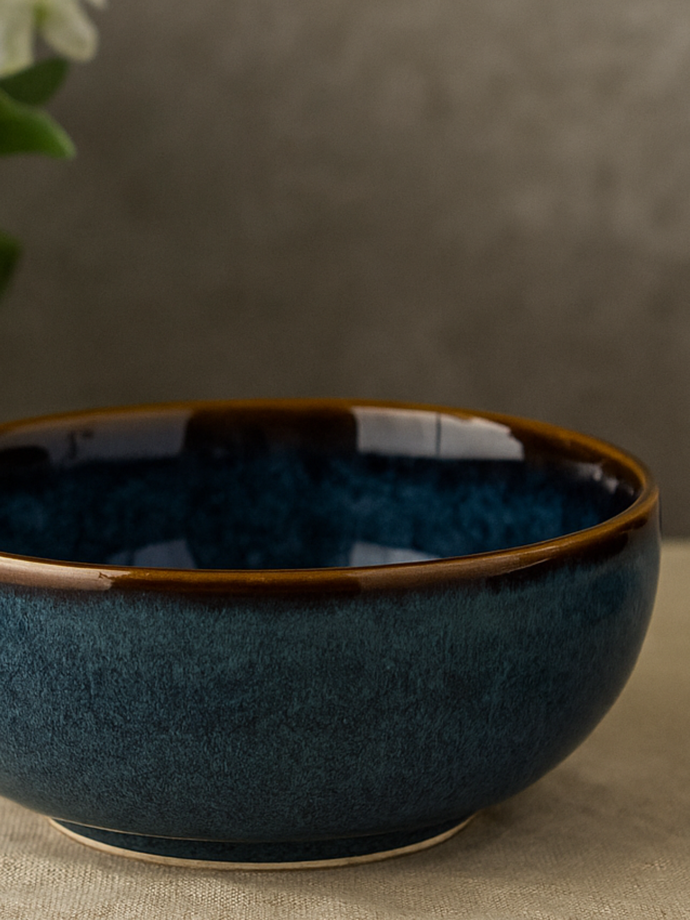 Midnight Blue Glazed Ceramic Bowl