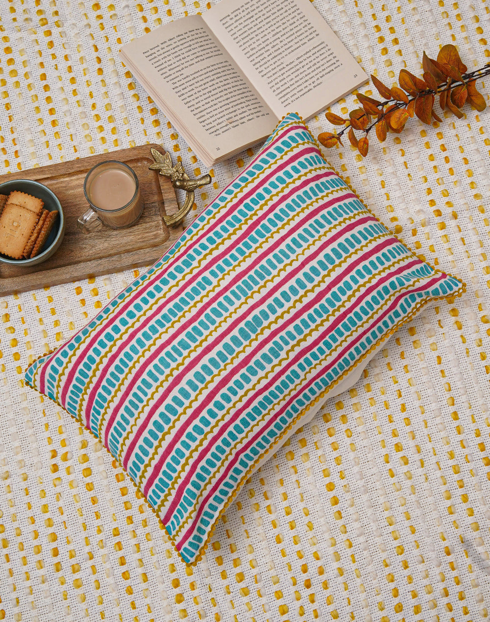 Set Of 2 - Abstract Green Cushion Cover - 12"X18"