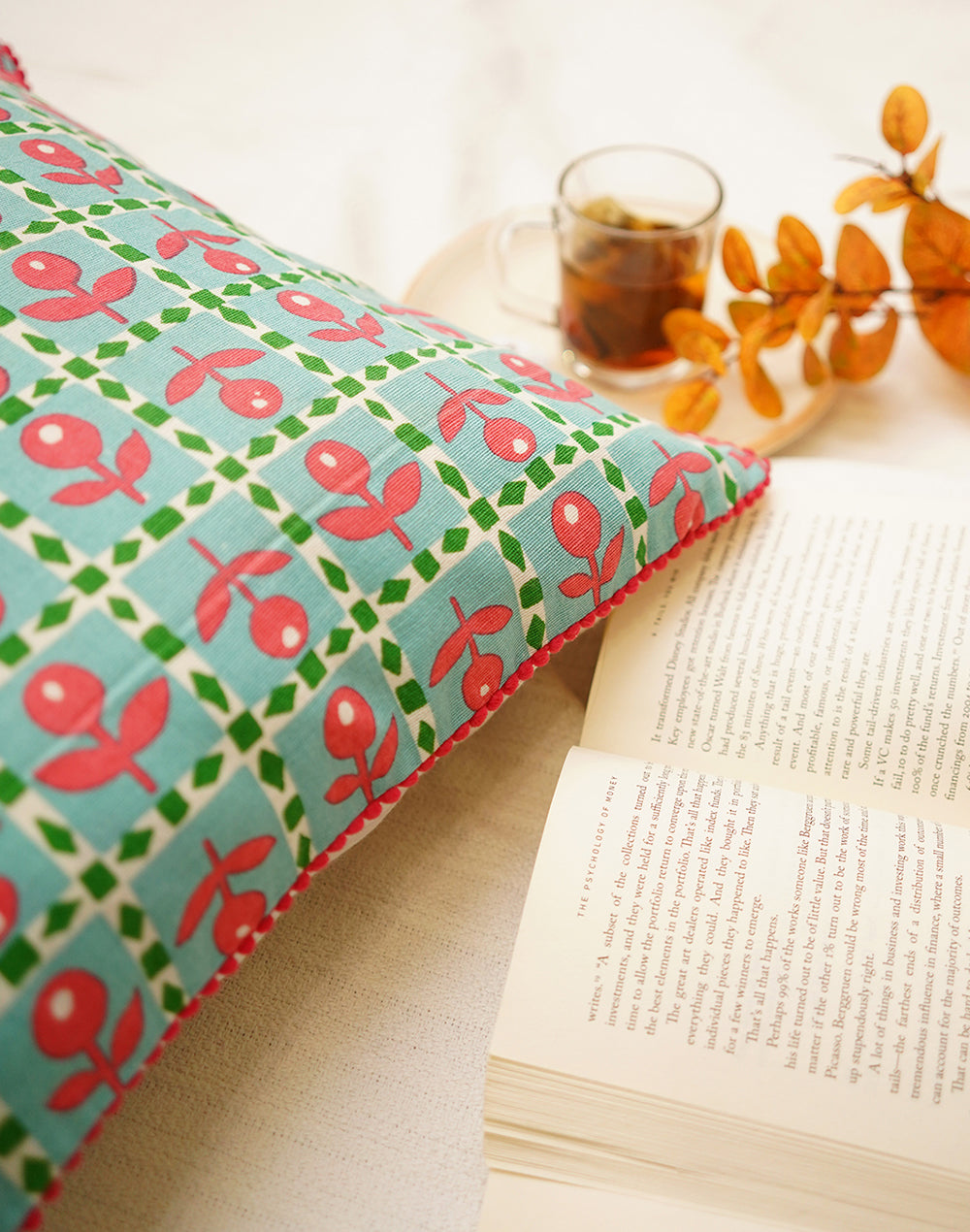 Set Of 2 - Checks Green Cushion Cover - 16"X16"