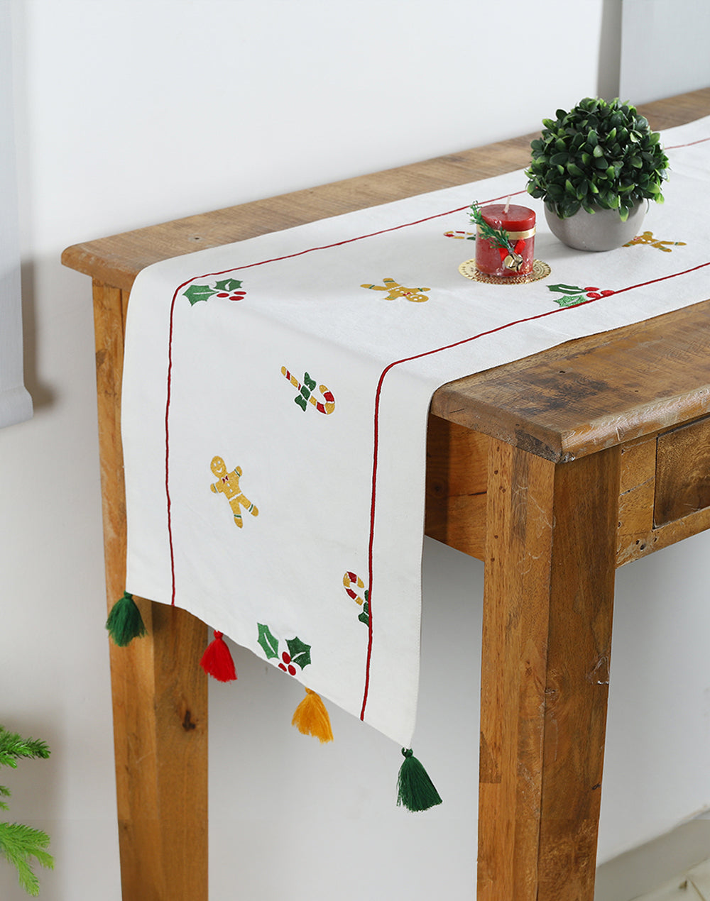 Gnomes Burlap Table Runner