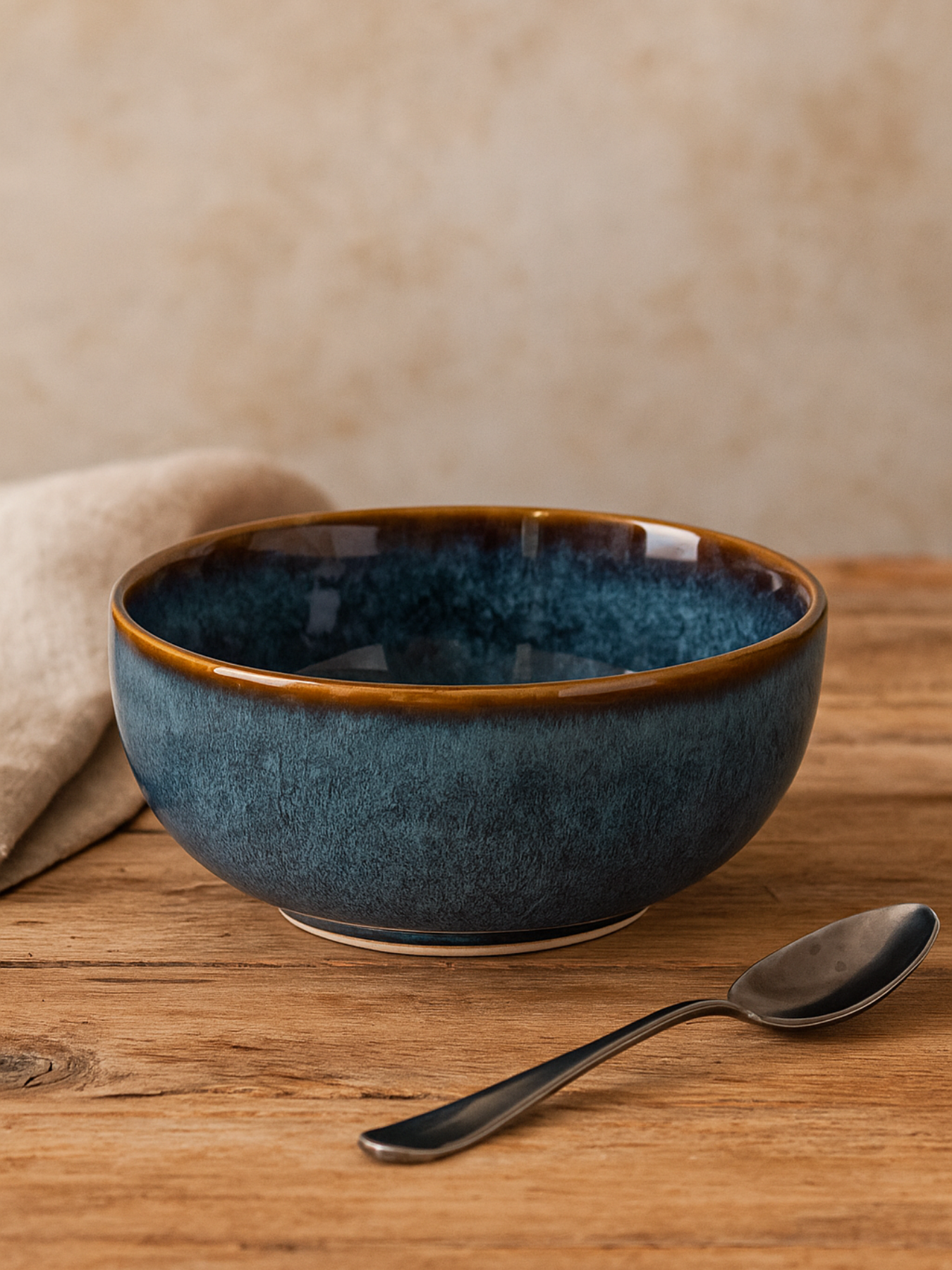 Midnight Blue Glazed Ceramic Bowl