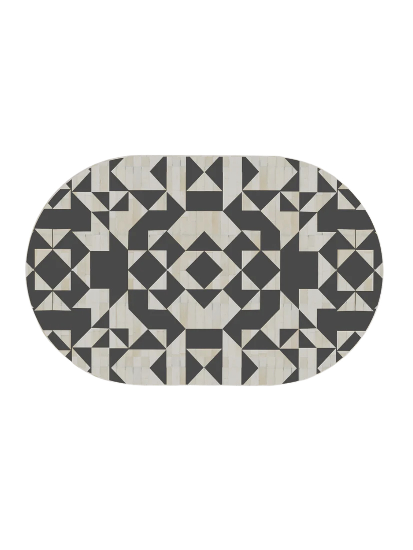 Inlay Jordan Oval Shape Coffee Table - Kingsley