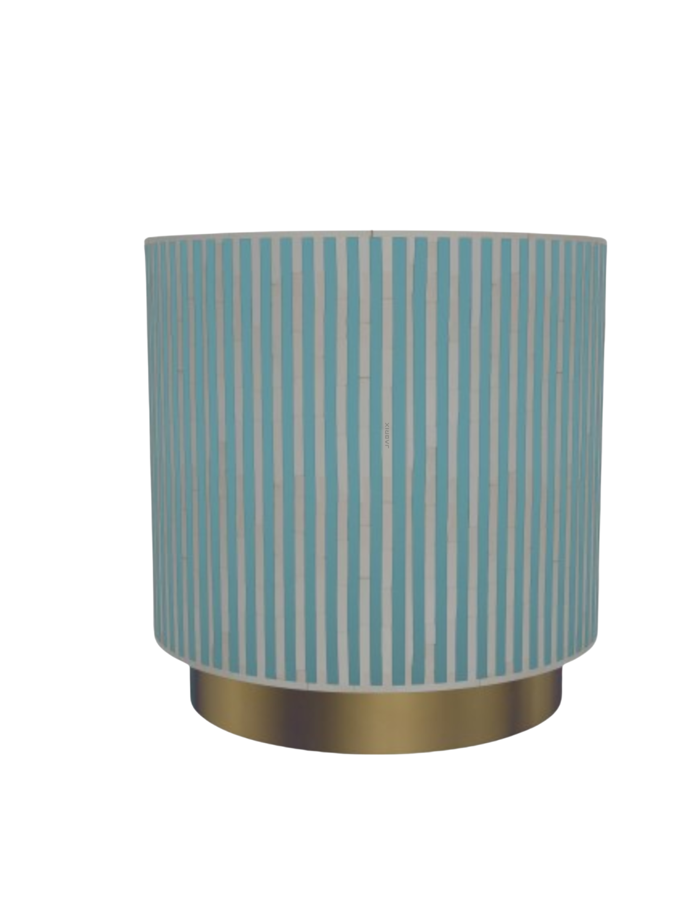 Inlay Drum Side Table with Base - Waterfall