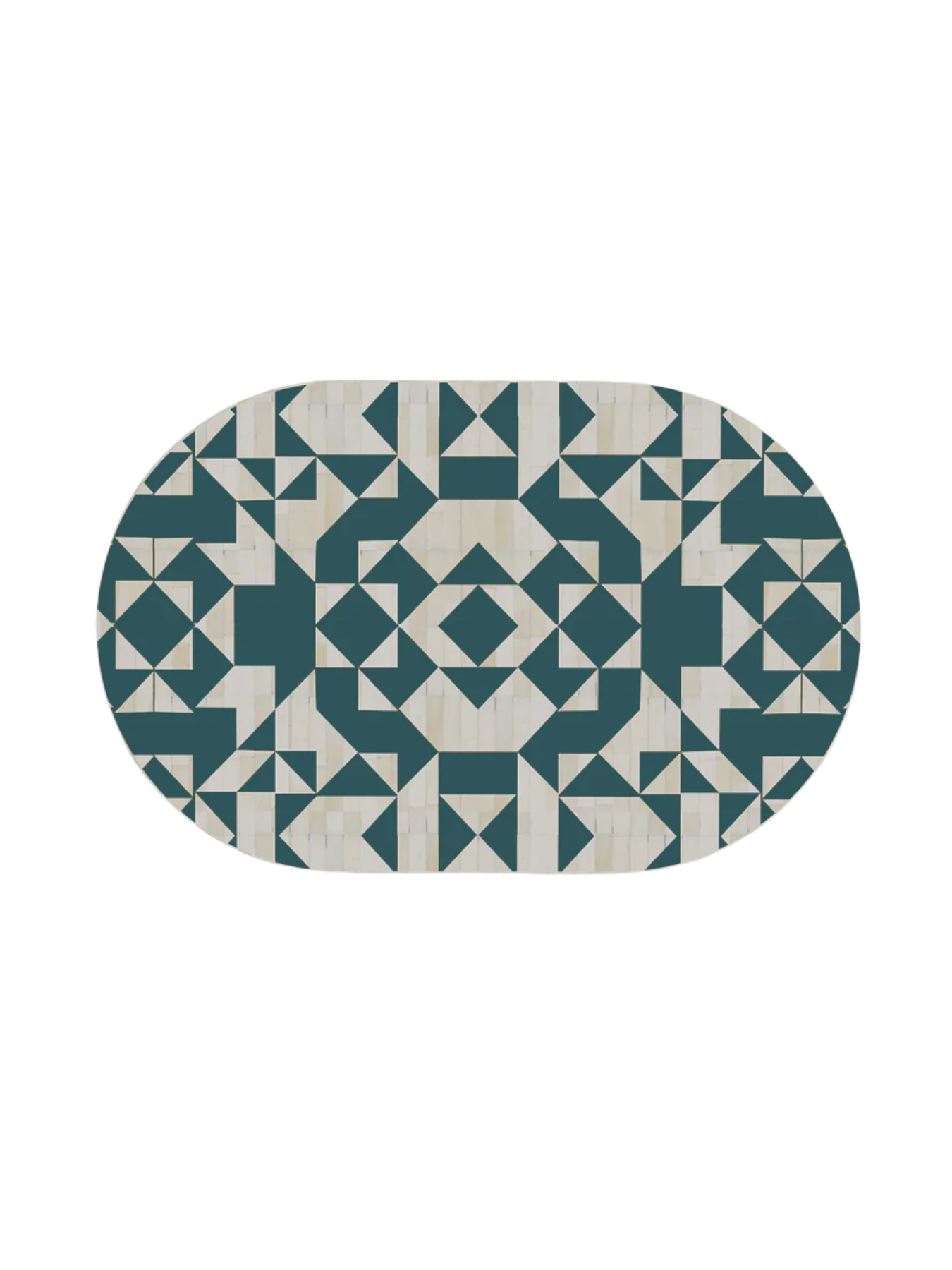Inlay Jordan Oval Shape Coffee Table - Kingsley