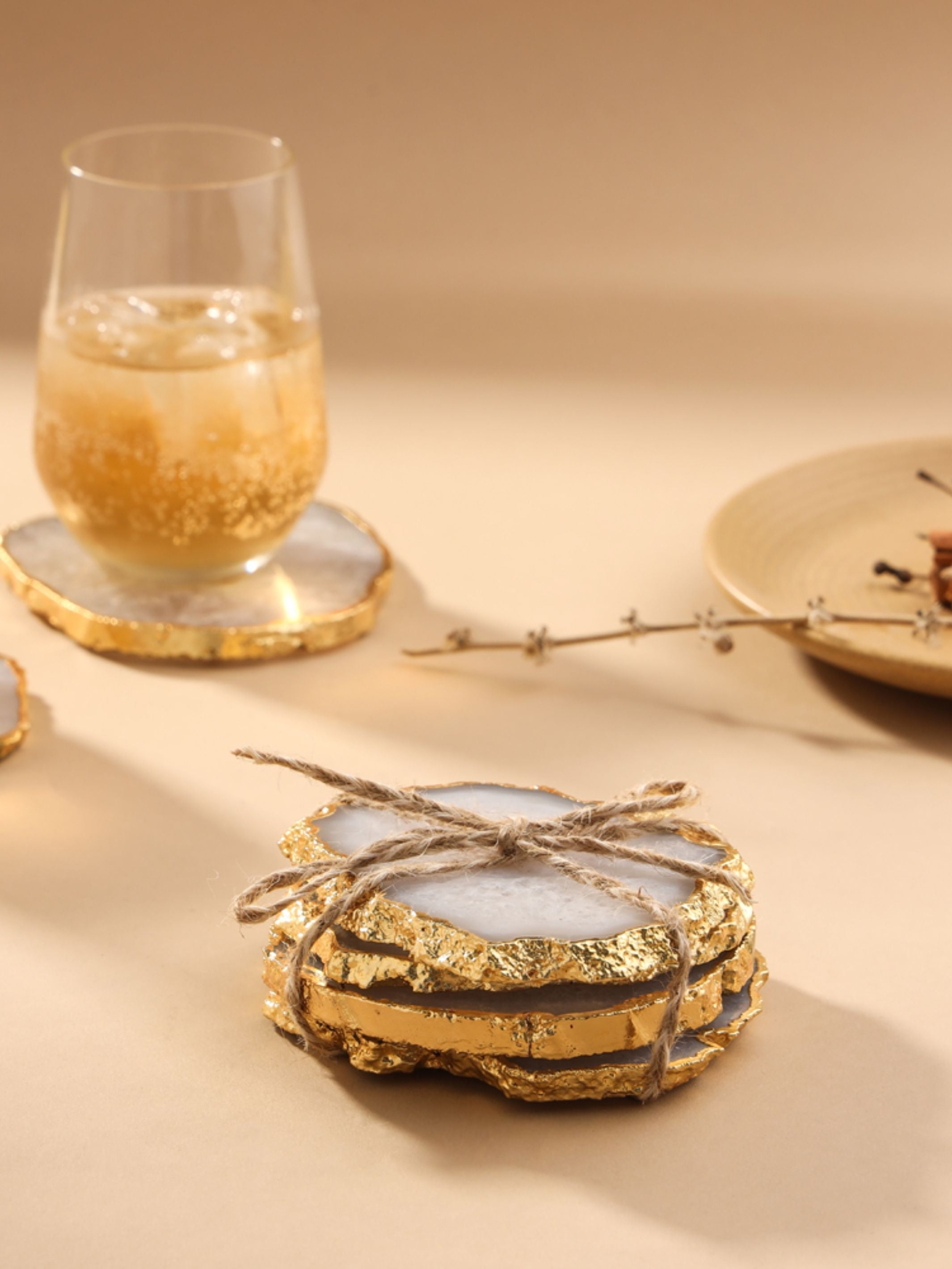 Agate Coasters Natural Set of 4