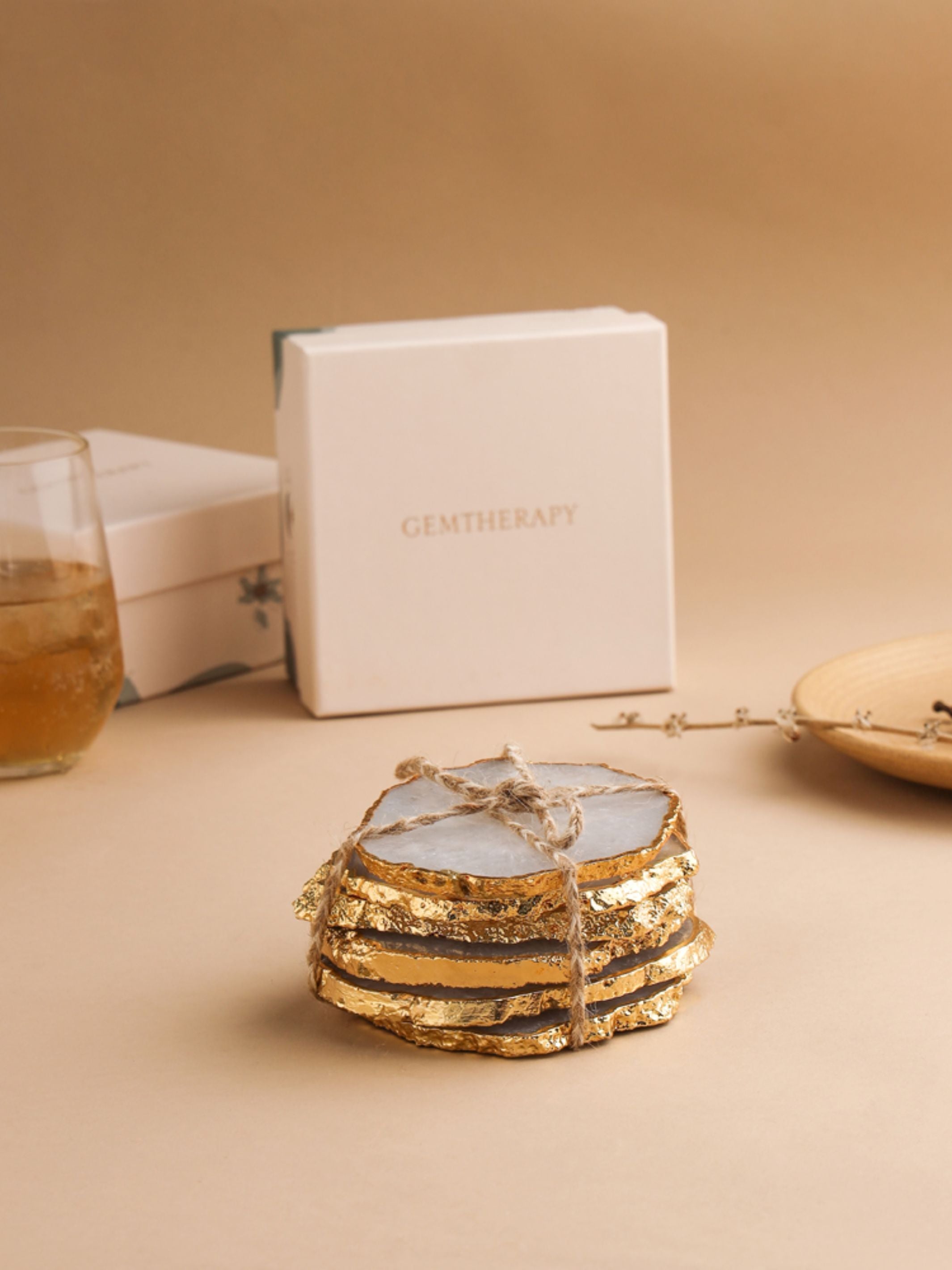 Agate Coasters Natural Set of 4